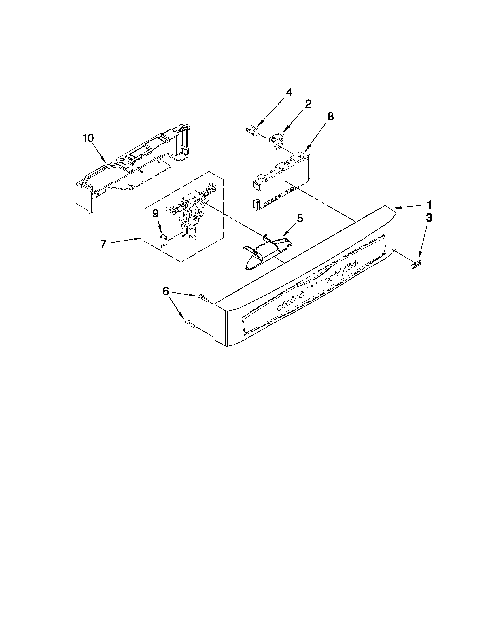 Kenmore Elite 66513112K701 control panel parts diagram