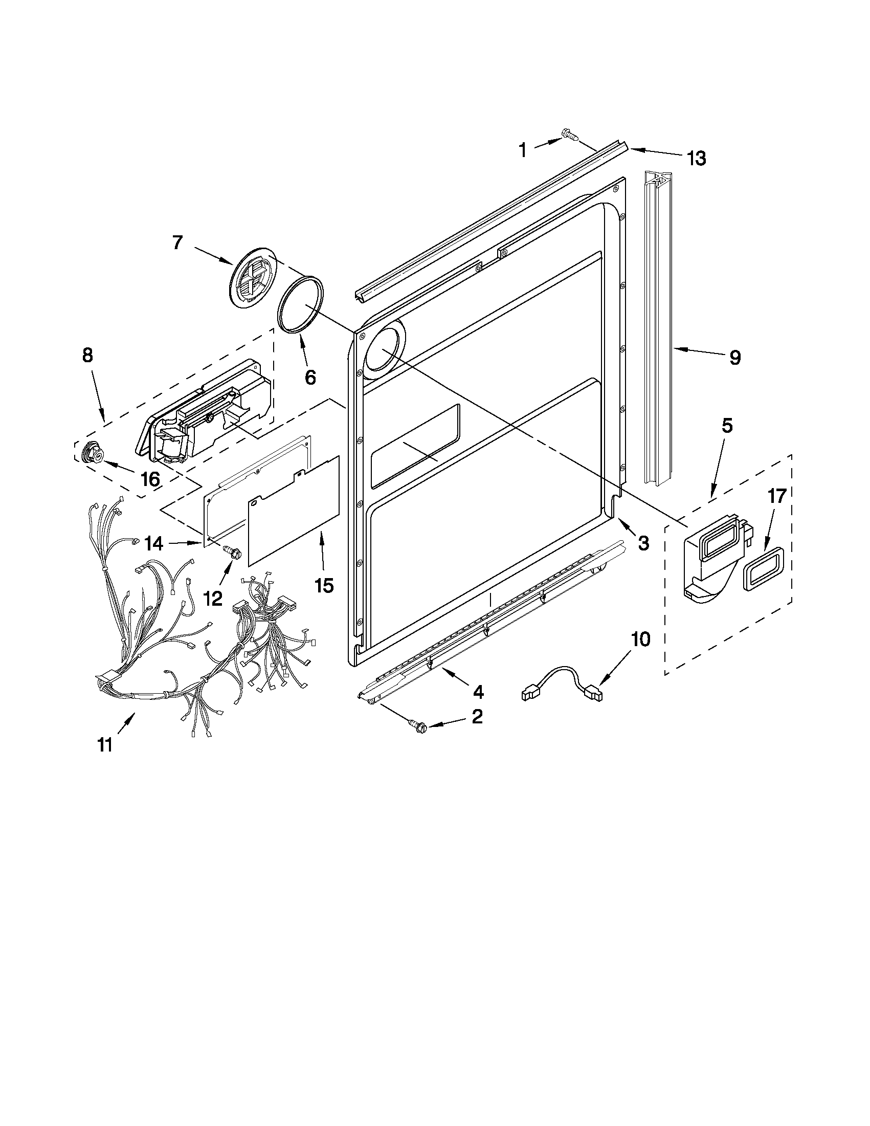 Kenmore Elite 66513112K701 door and latch parts diagram
