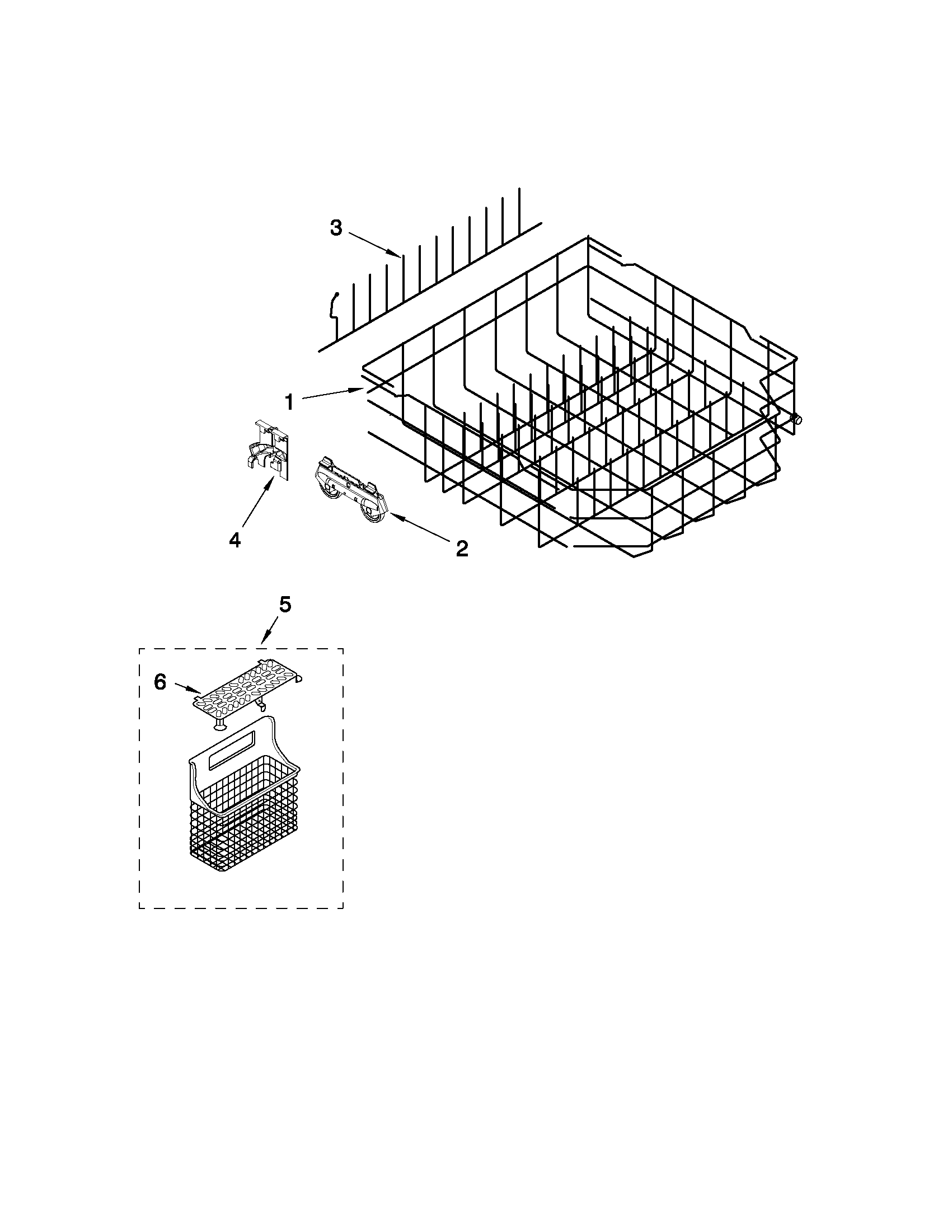 Kenmore Elite 66513112K701 lower rack parts diagram