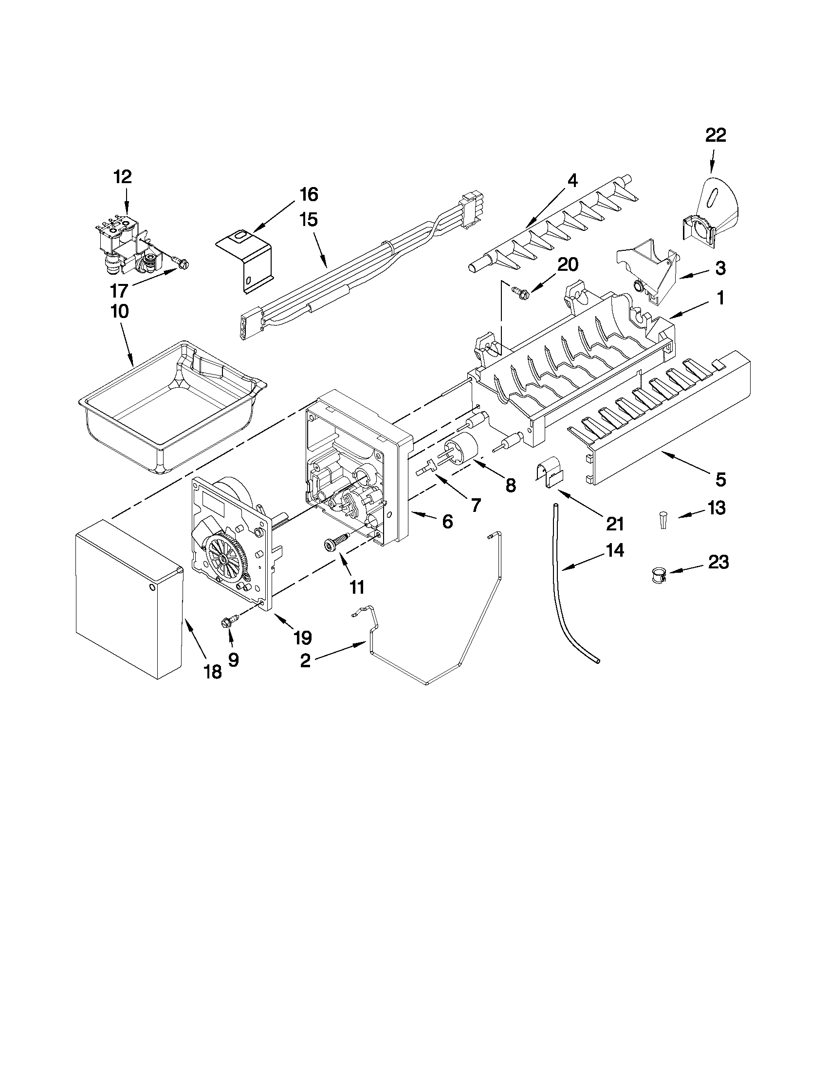 Kenmore 59672012011 icemaker parts diagram
