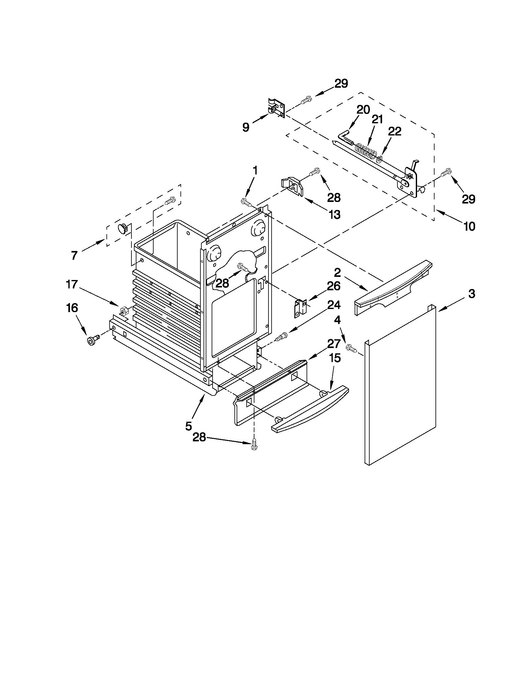 Kenmore 66513613102 container parts diagram