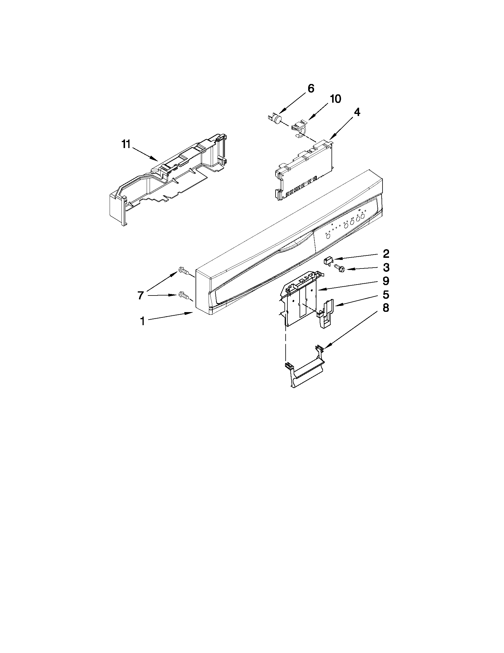 Kenmore 66517742K013 control panel and latch parts diagram