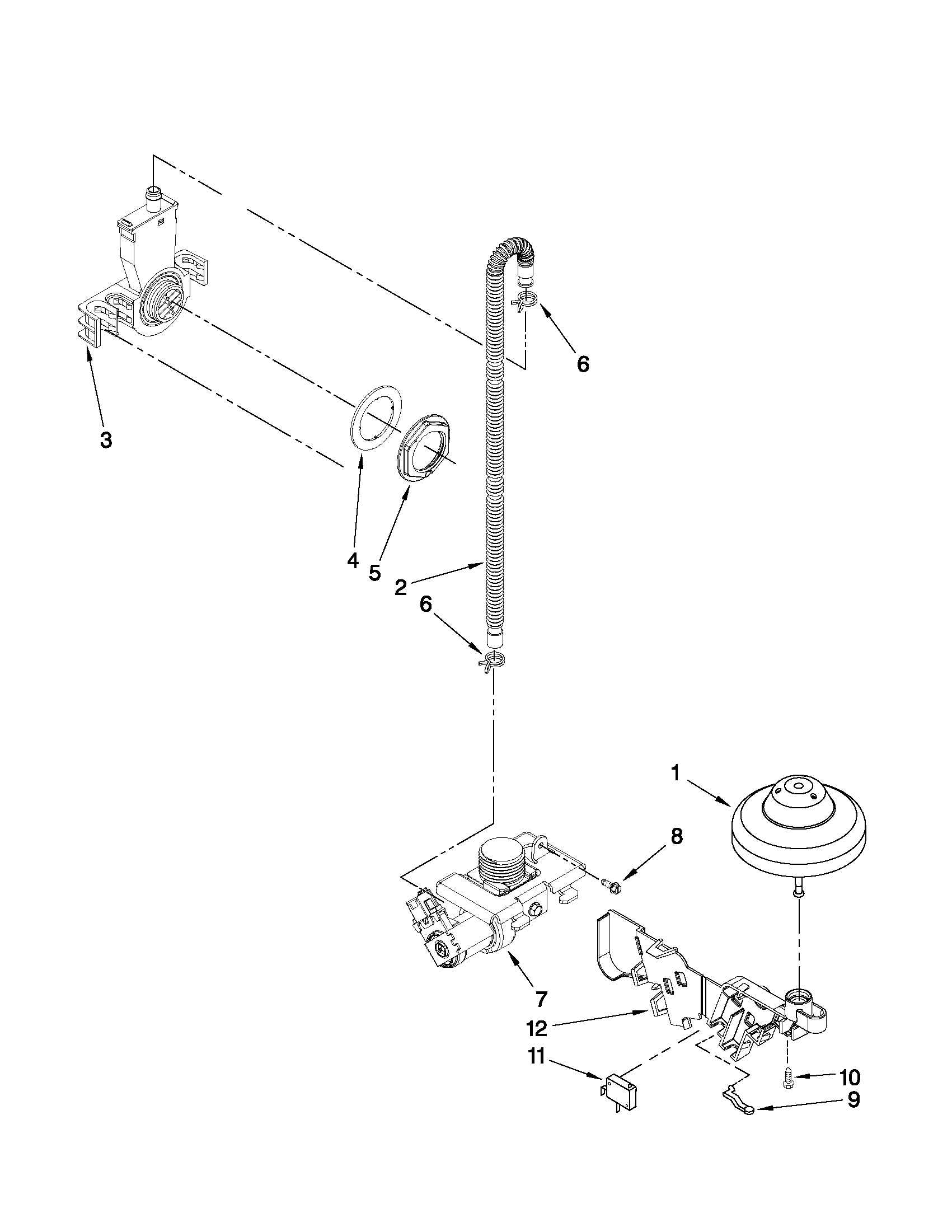 Kenmore 66517742K013 fill, drain and overfill parts diagram