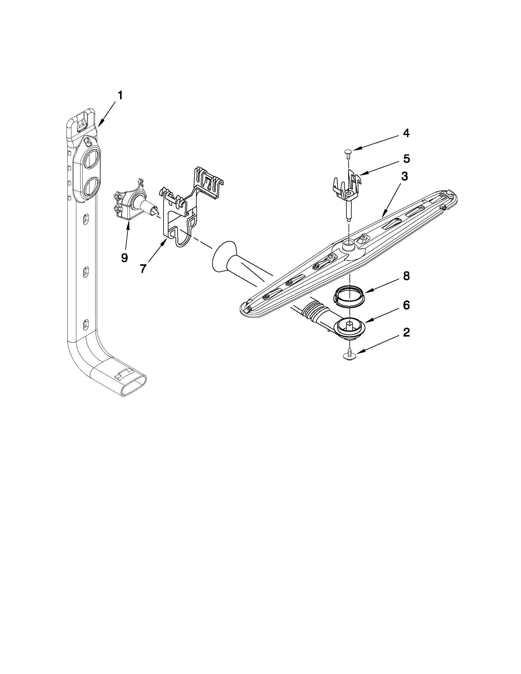 Kenmore 66517742K013 upper wash and rinse parts diagram