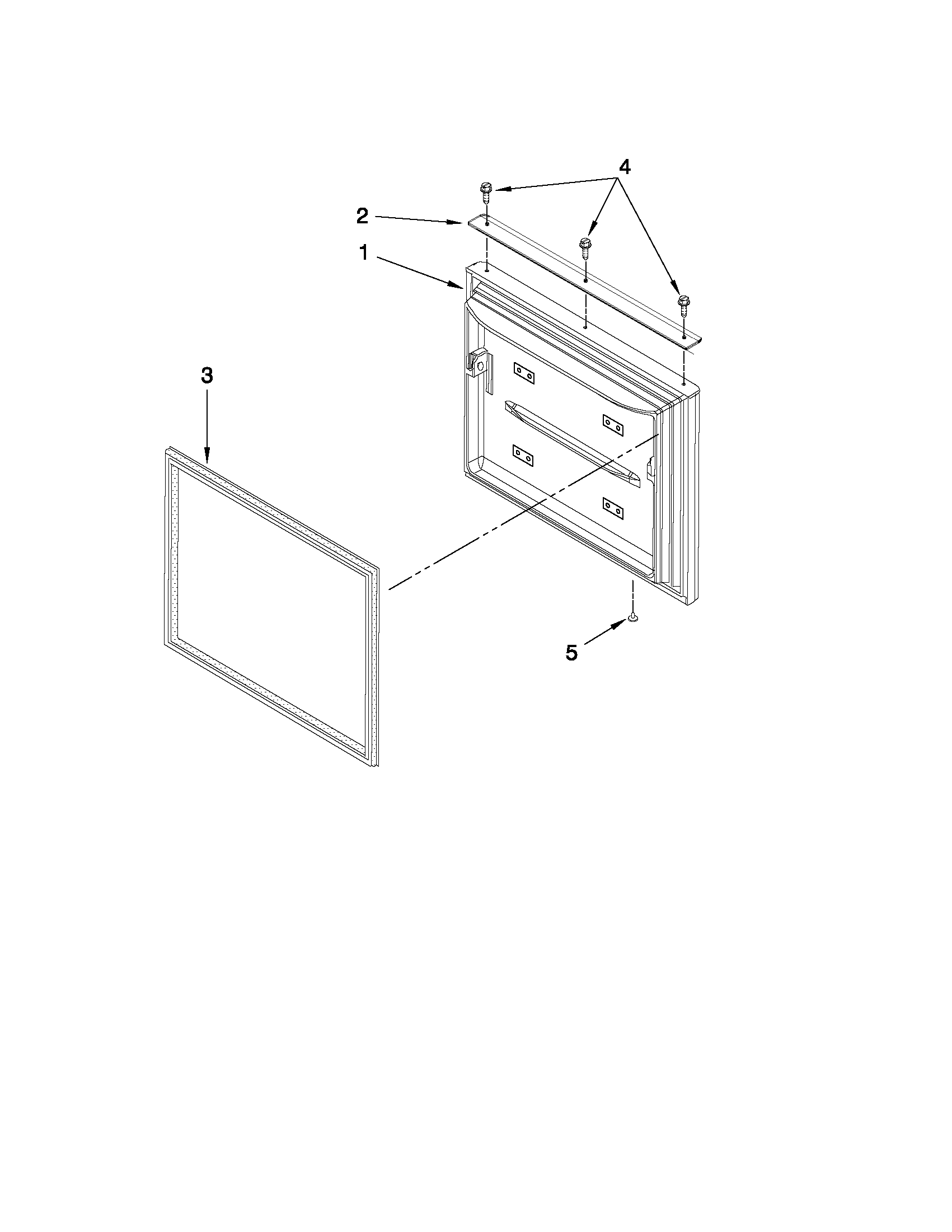 Kenmore 59667252601 freezer door parts diagram