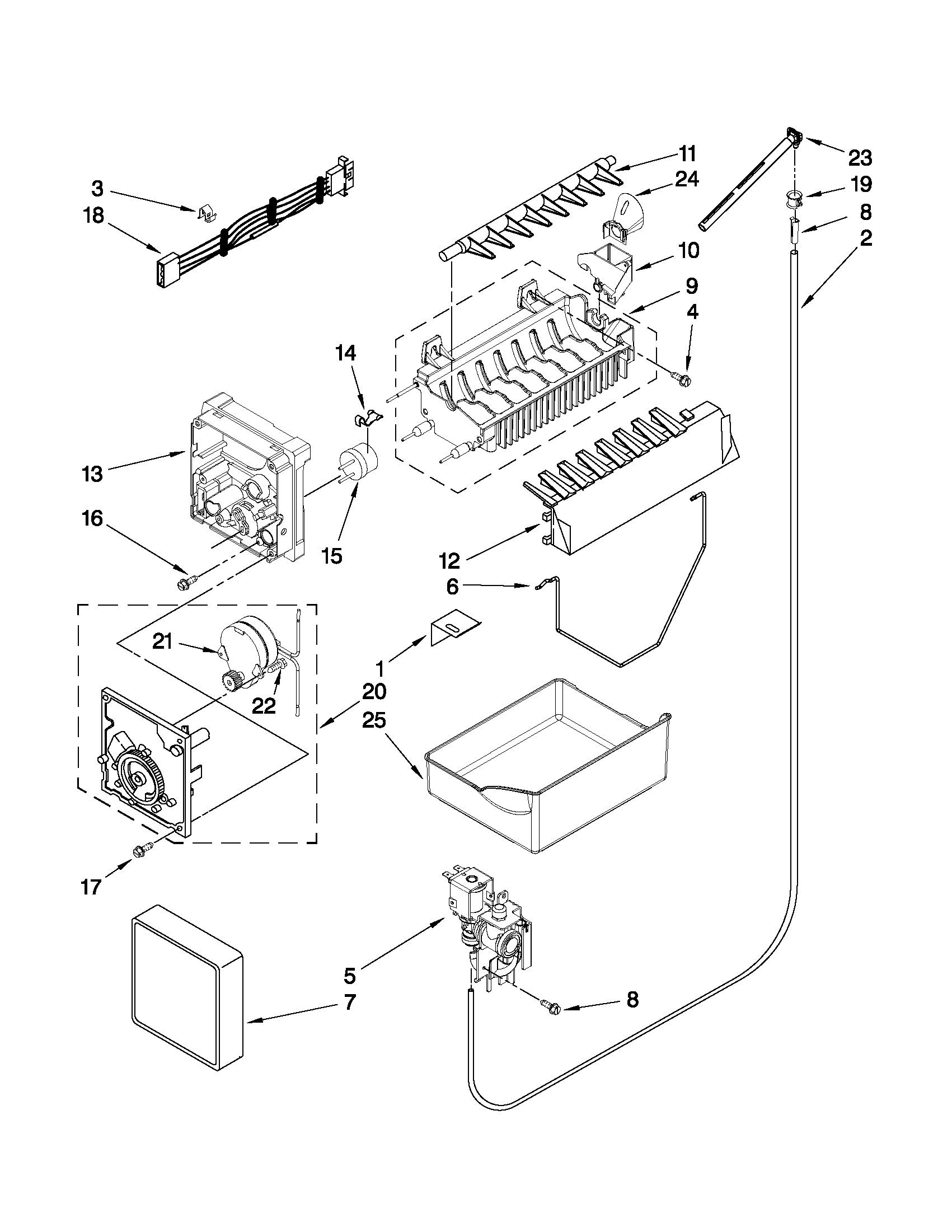 Kenmore 59667252601 icemaker parts diagram