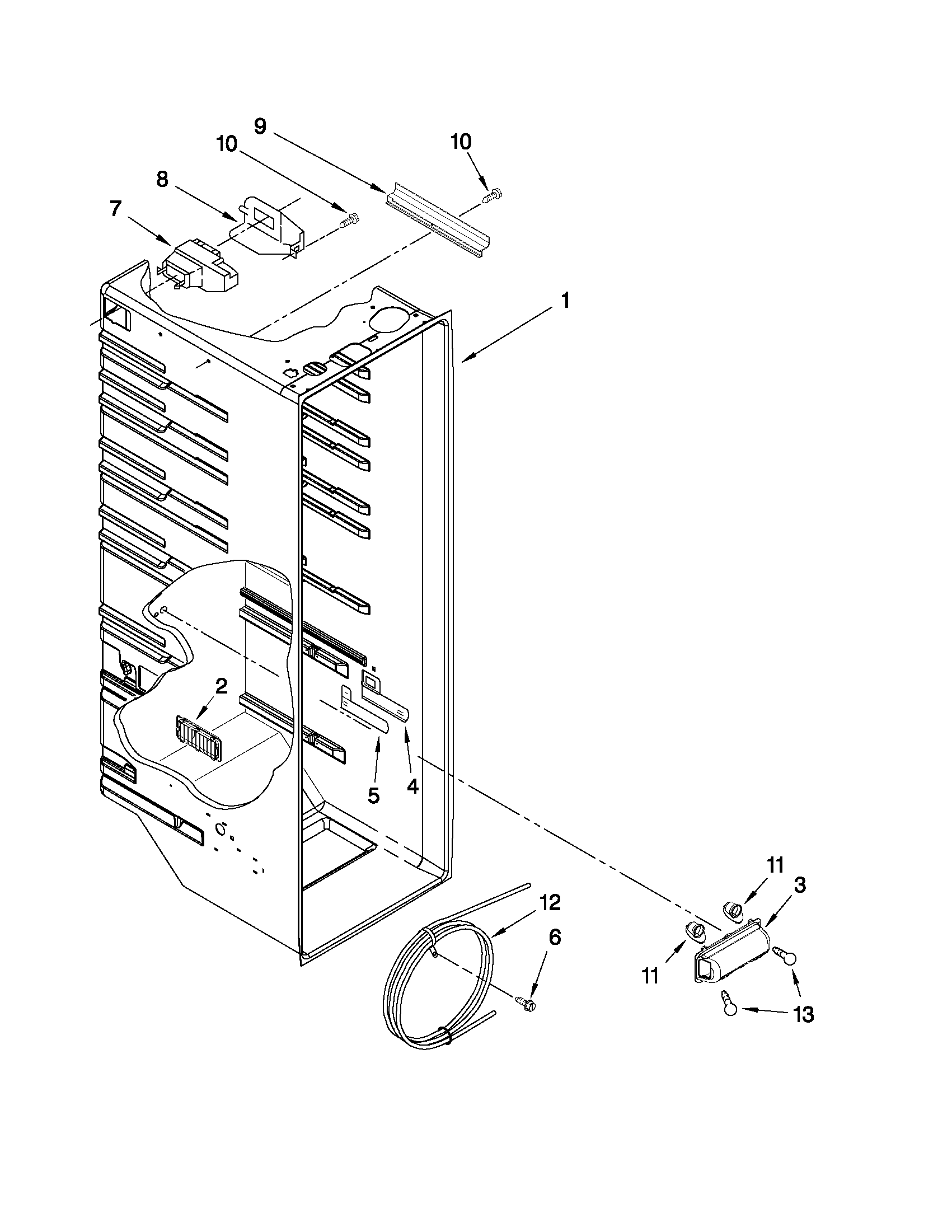 Kenmore 10651593010 refrigerator liner parts diagram