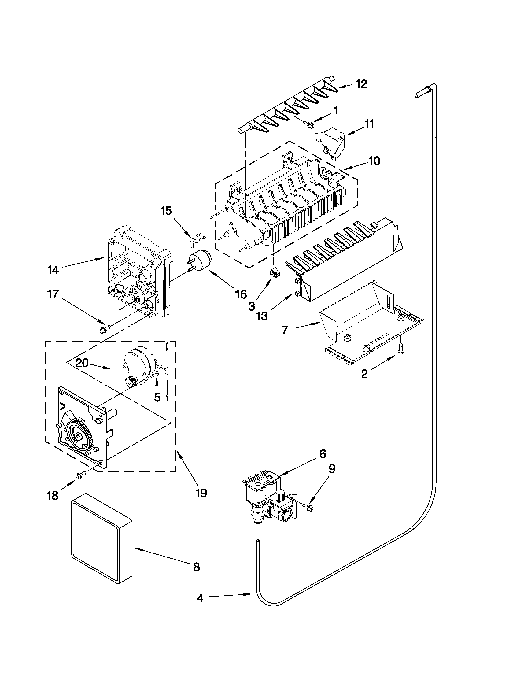 Kenmore 10651593010 icemaker parts diagram