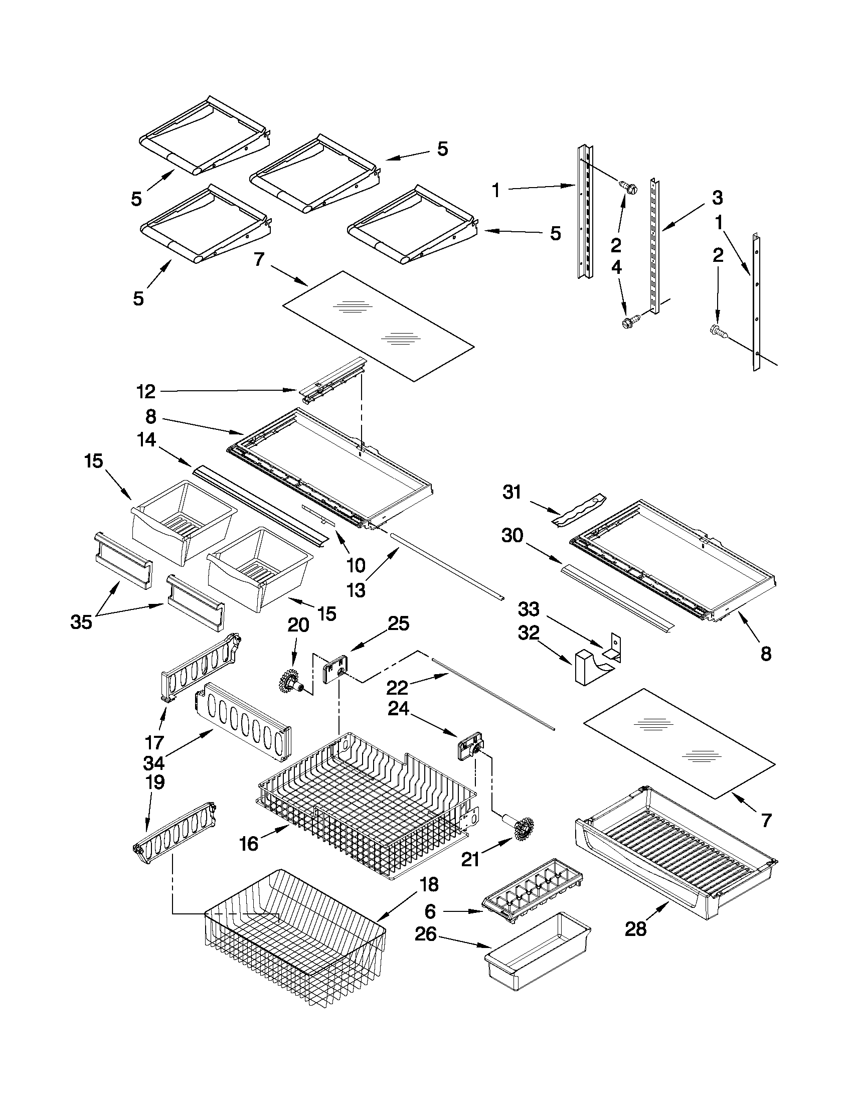 Kenmore 59669289011 shelf parts diagram