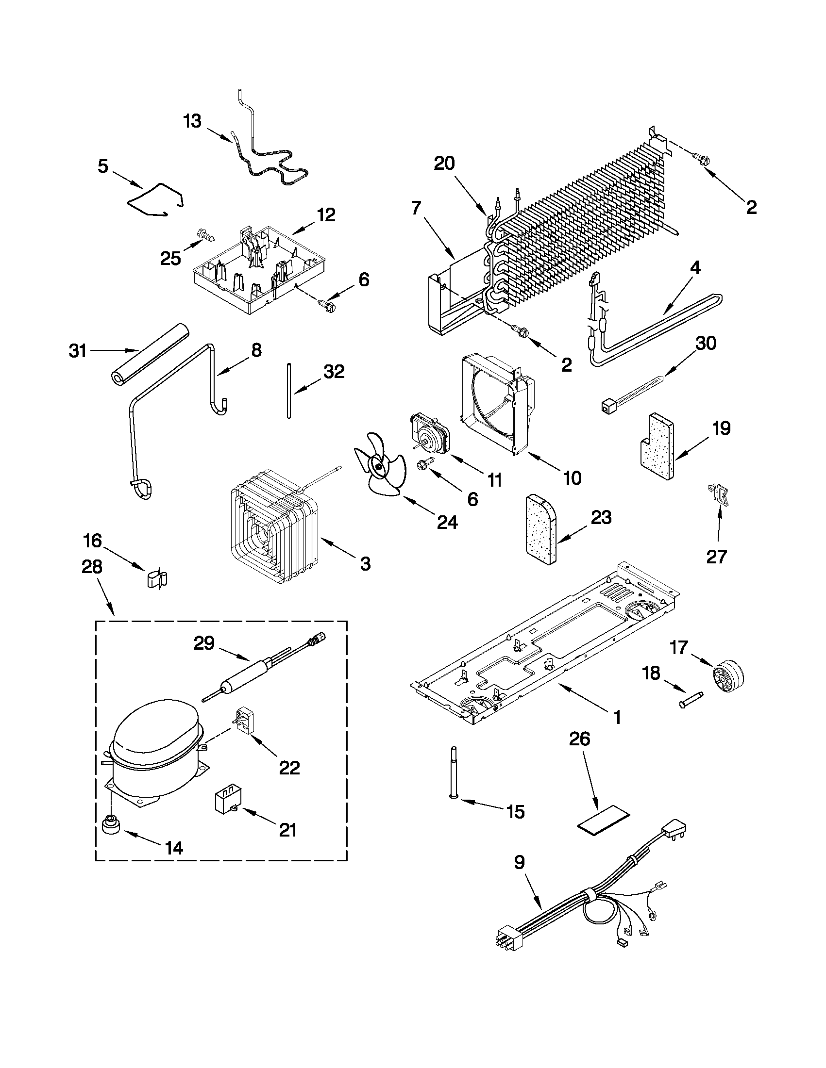 Kenmore 10632852011 unit parts diagram