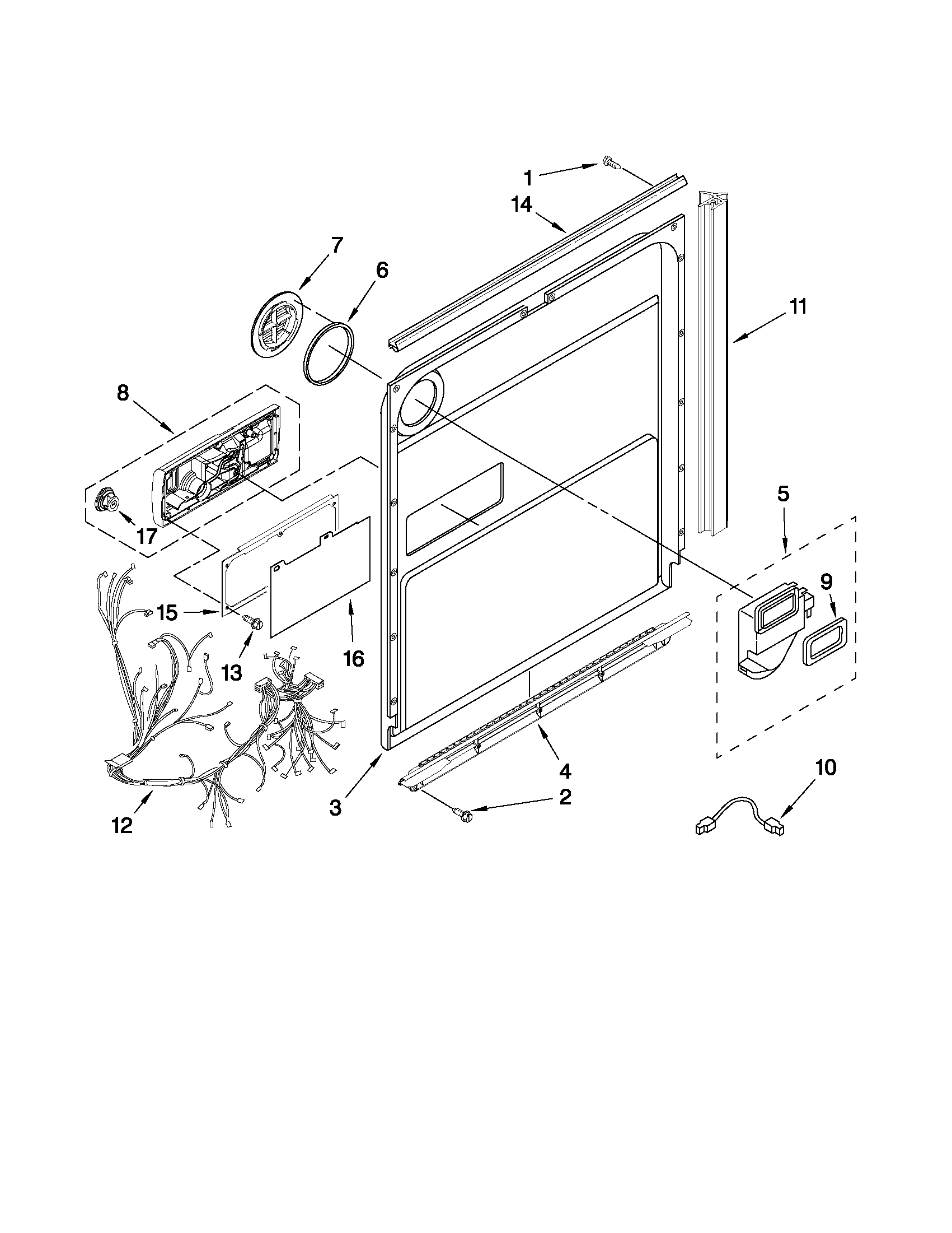Kenmore Elite 66577969K704 door and latch parts diagram