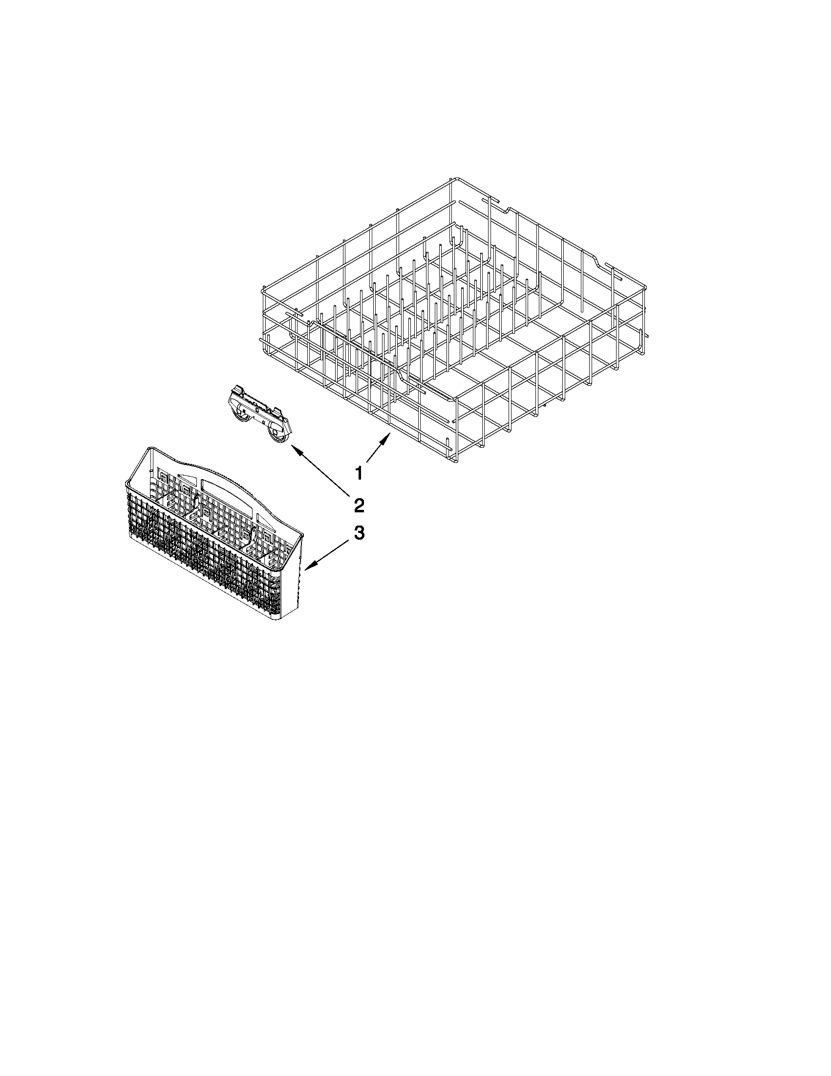 Kenmore 66513243K901 lower rack parts diagram