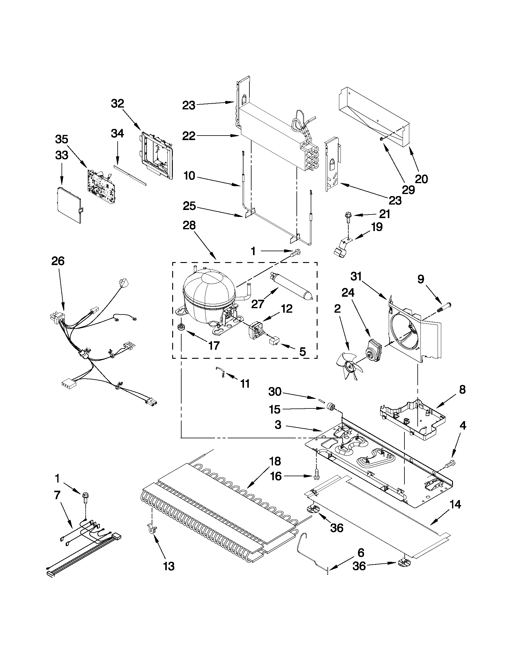 Kenmore 59672003011 unit parts diagram