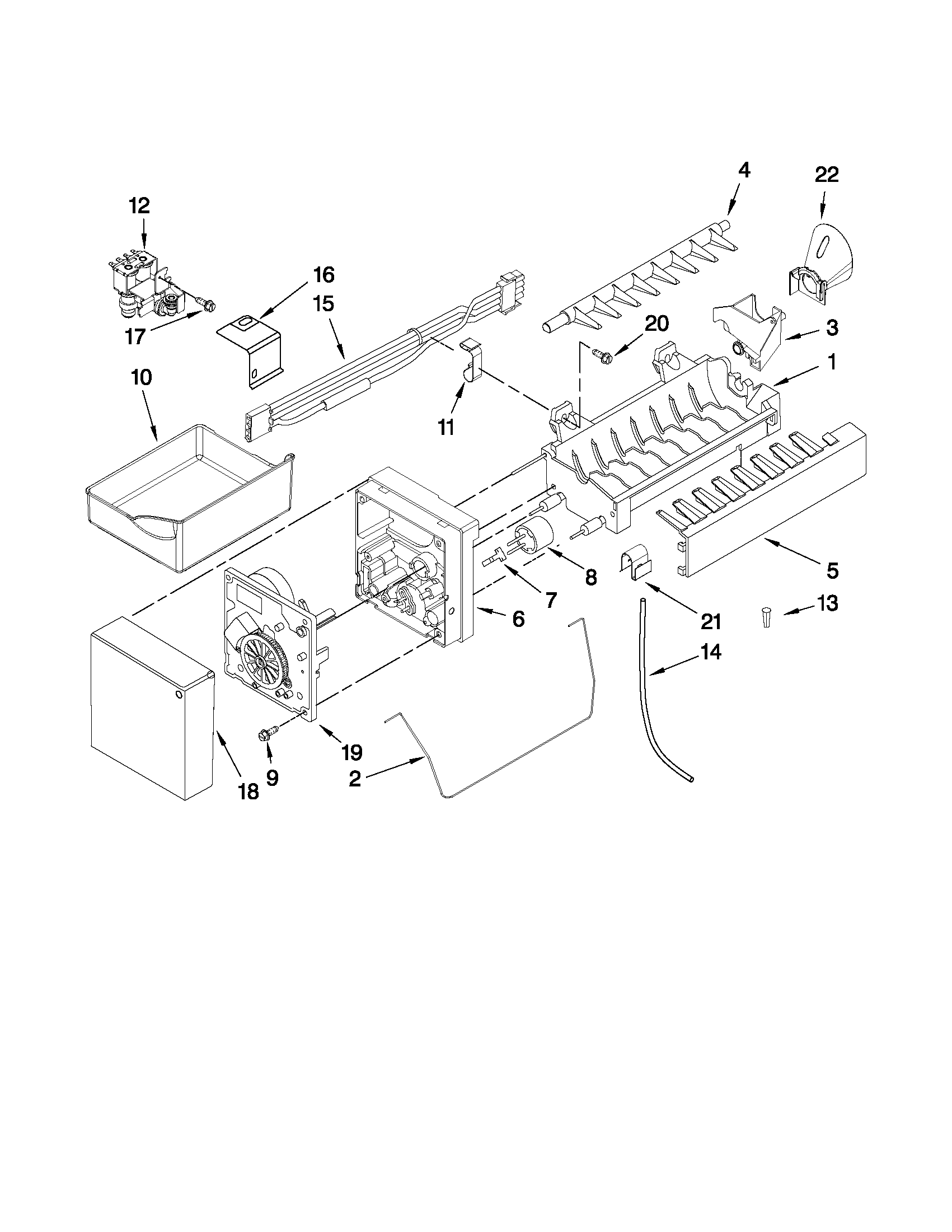 Kenmore 59672003011 icemaker parts diagram