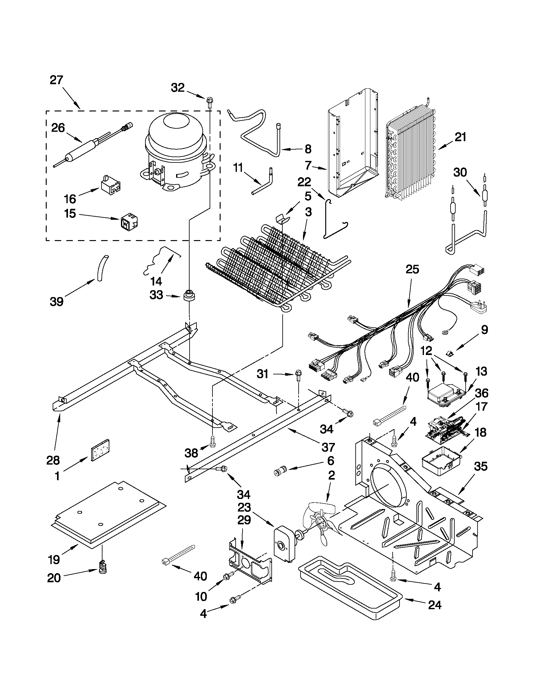 Kenmore Elite 10654782804 unit parts diagram