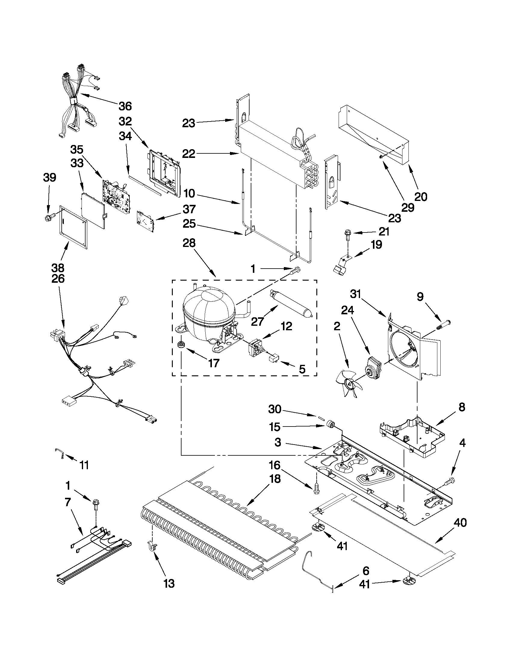 Kenmore 59679553011 unit parts diagram