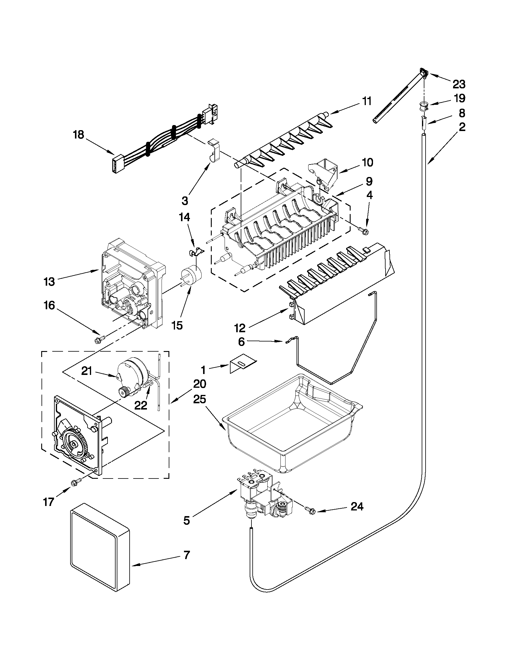 Kenmore 59679553011 icemaker parts diagram