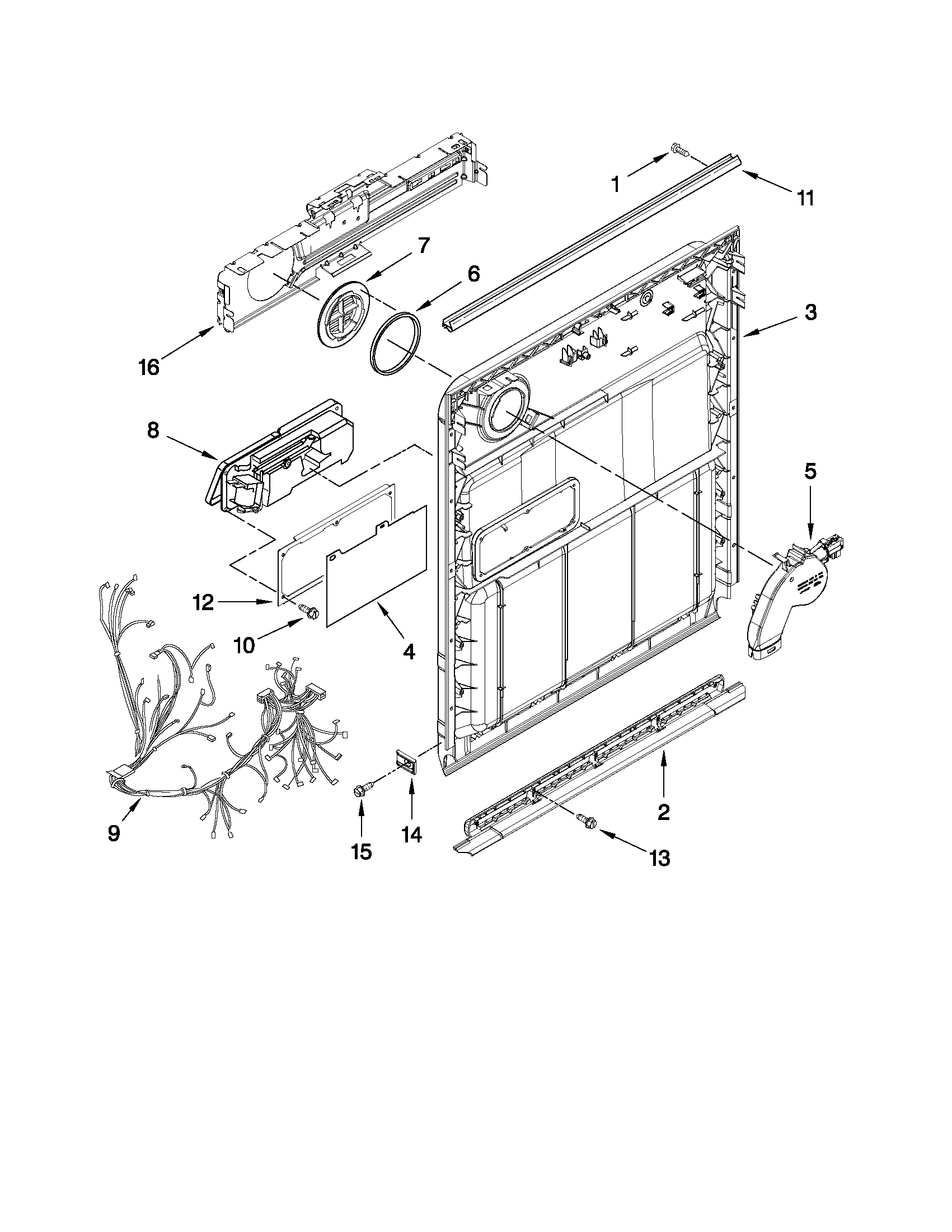 Kenmore 66513362K110 inner door parts diagram