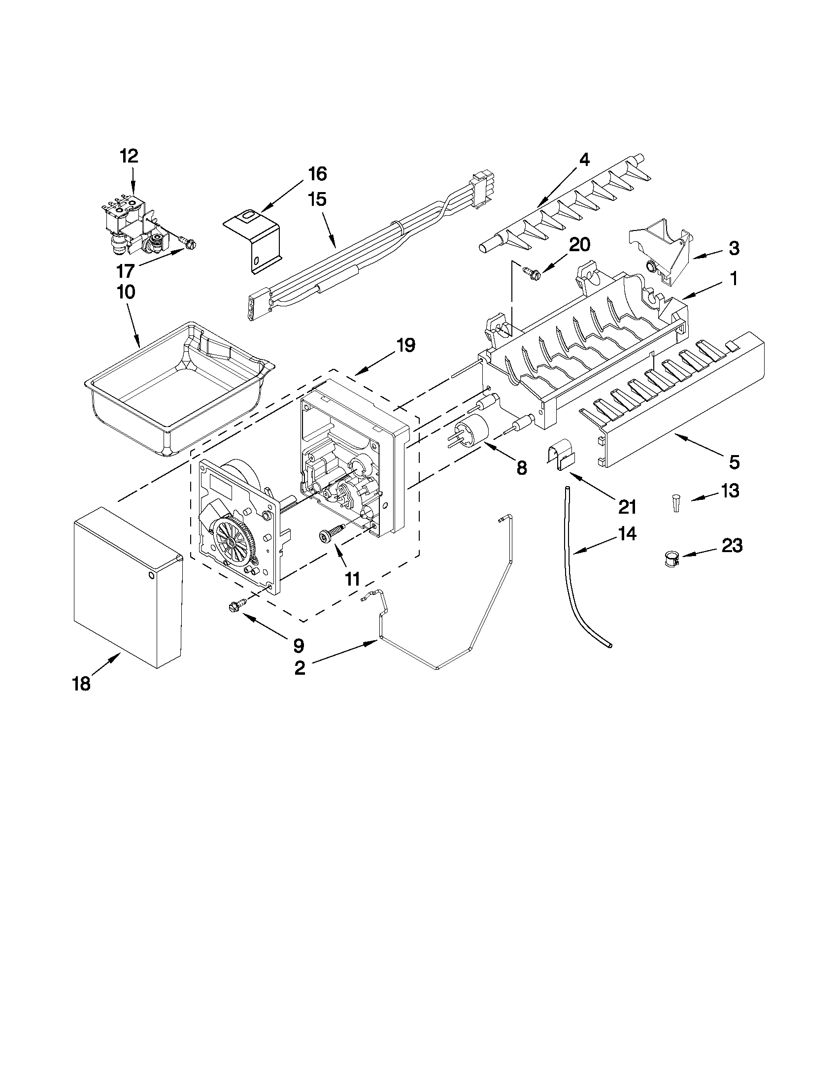 Kenmore 59672012012 icemaker parts diagram