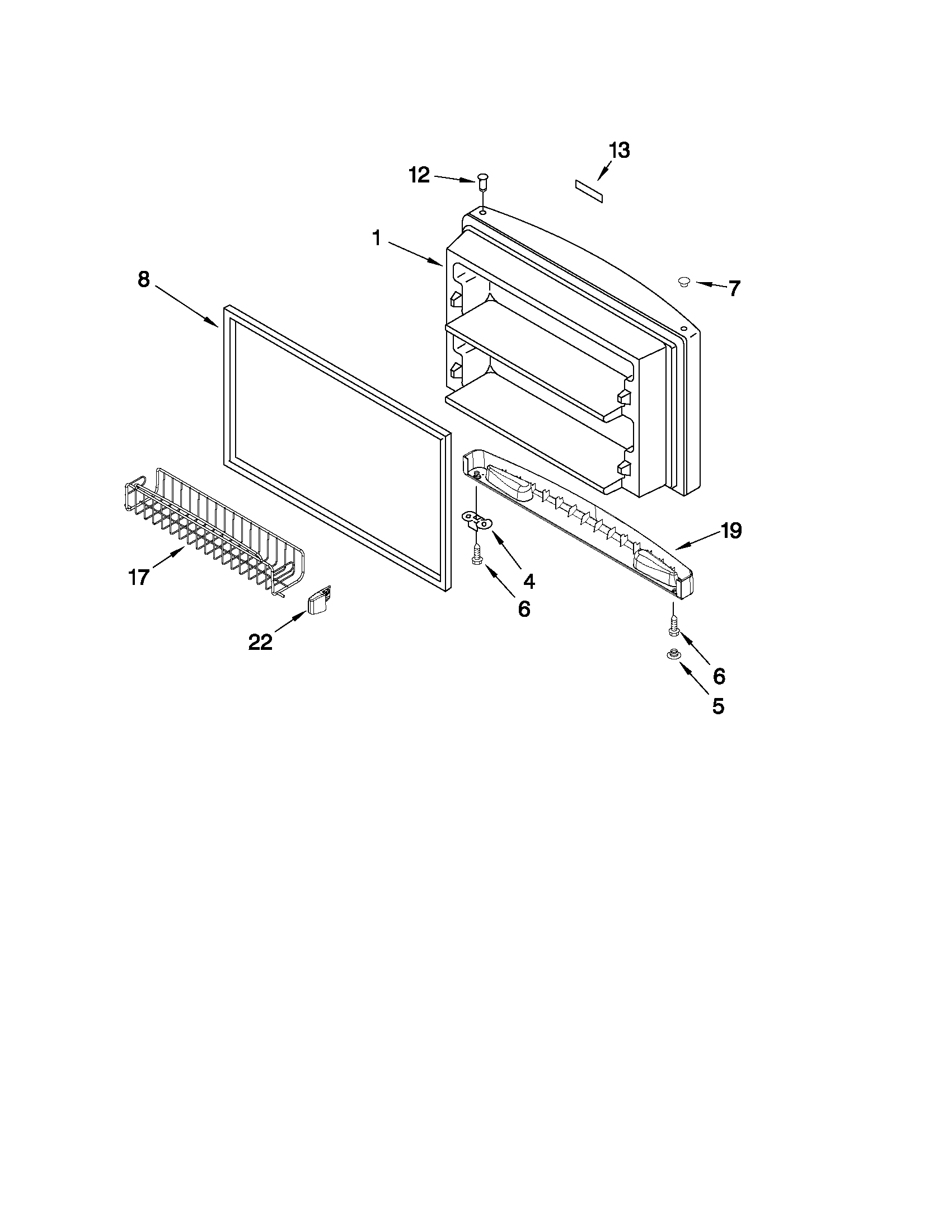 Kenmore Elite 10674903400 freezer door parts diagram