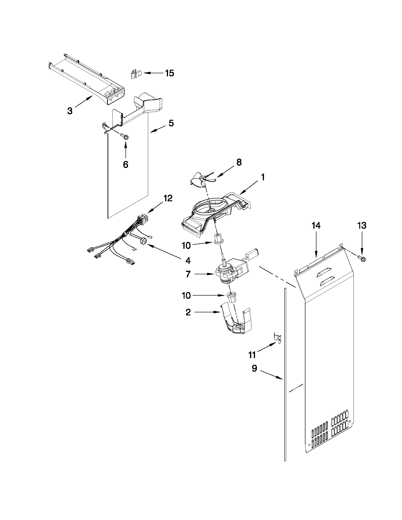 Kenmore Elite 10651182110 air flow parts diagram