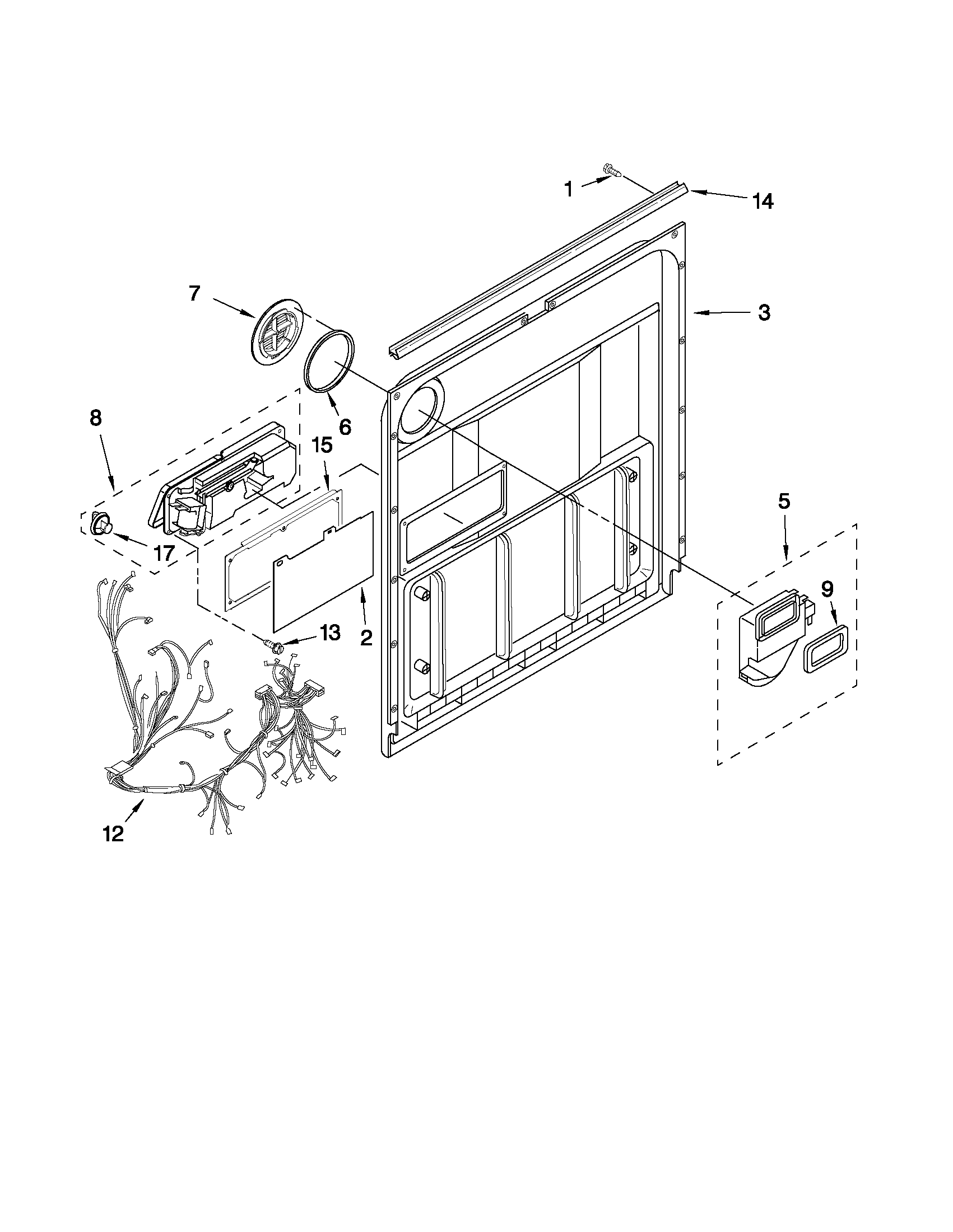 Kenmore 66517012402 door and latch parts diagram