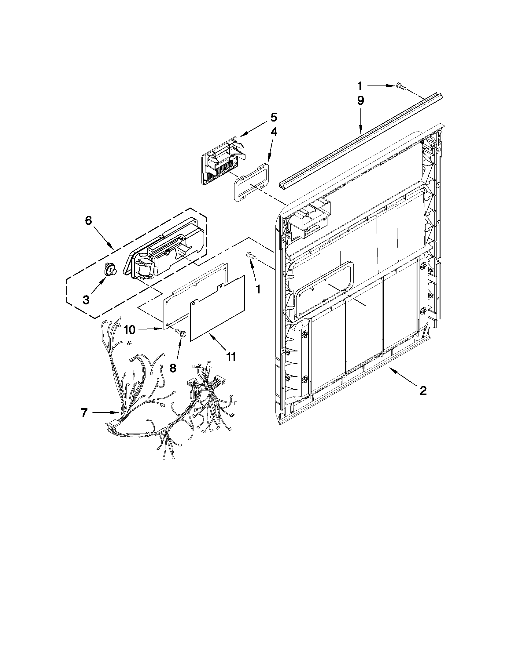 Kenmore 66513012K110 inner door parts diagram