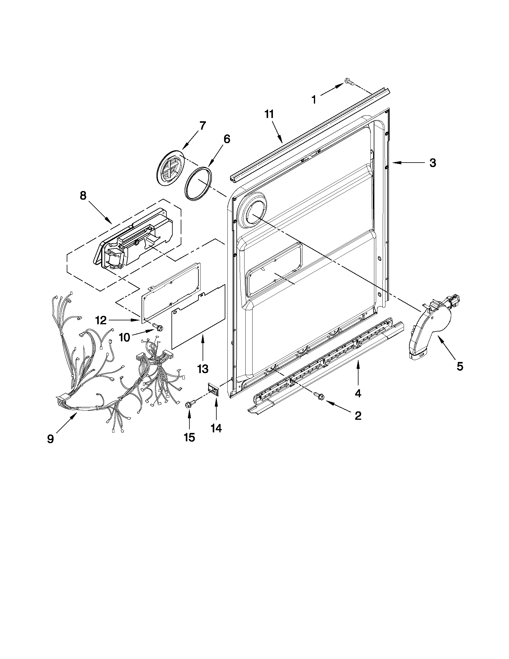 Kenmore Elite 66513932K014 inner door parts diagram