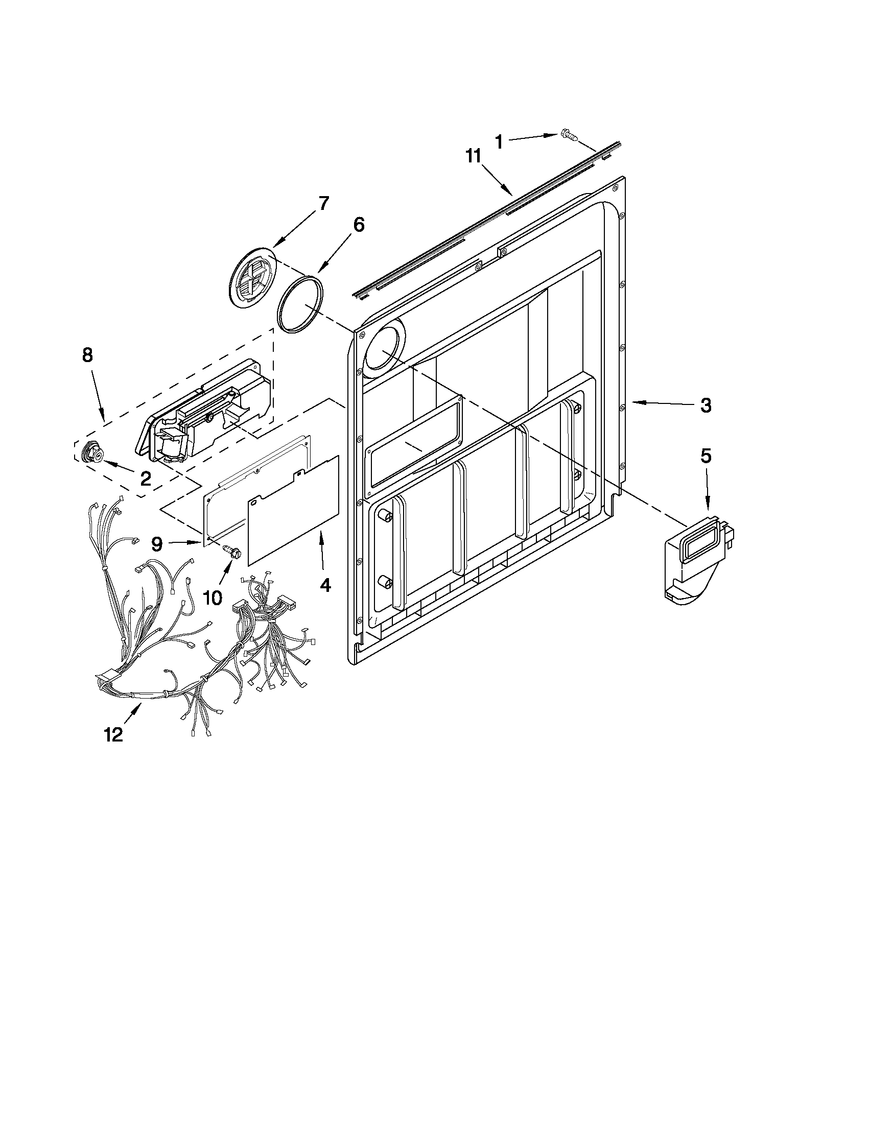 Kenmore 66513042K112 inner door parts diagram