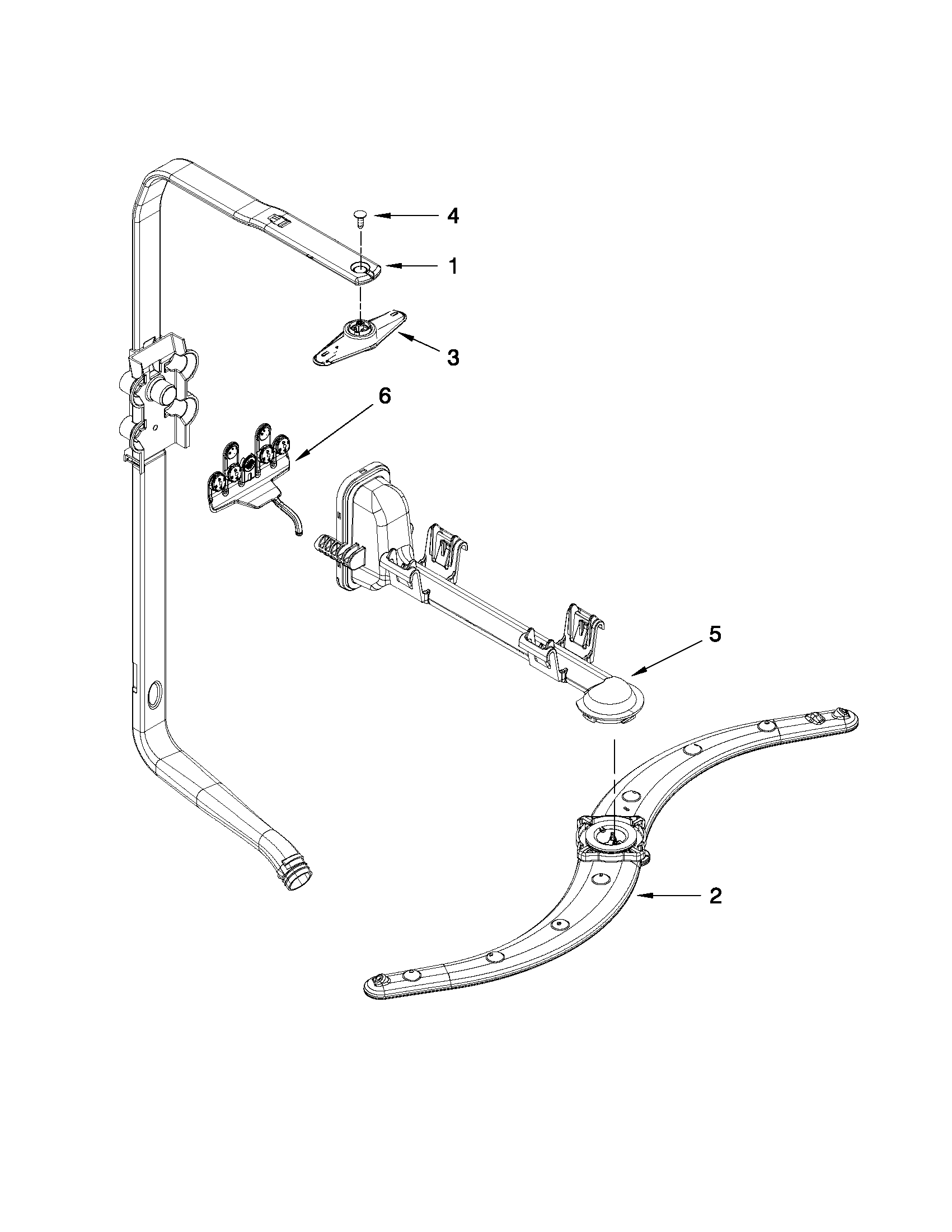 Kenmore 66513042K112 upper wash and rinse parts diagram