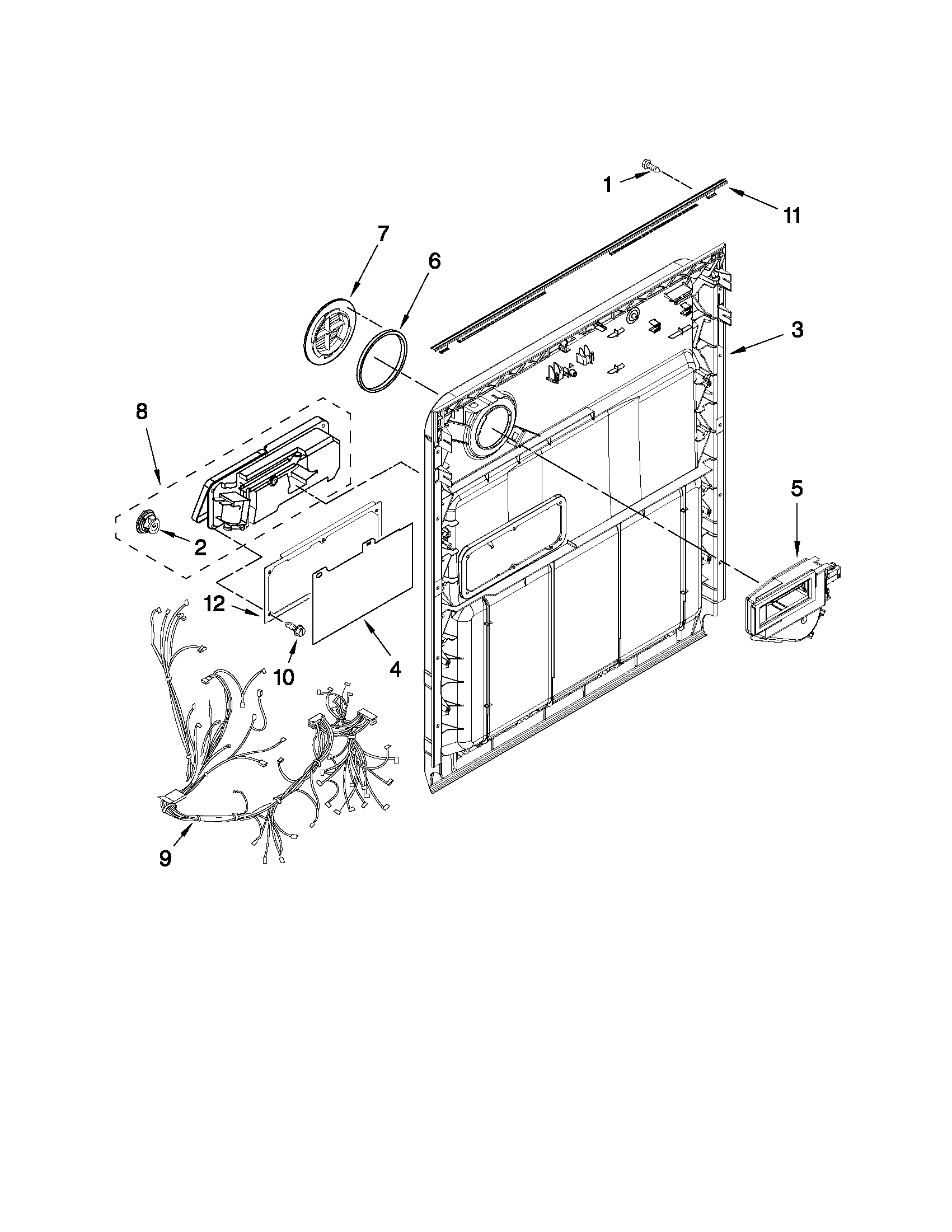 Kenmore 66213282K112 inner door parts diagram