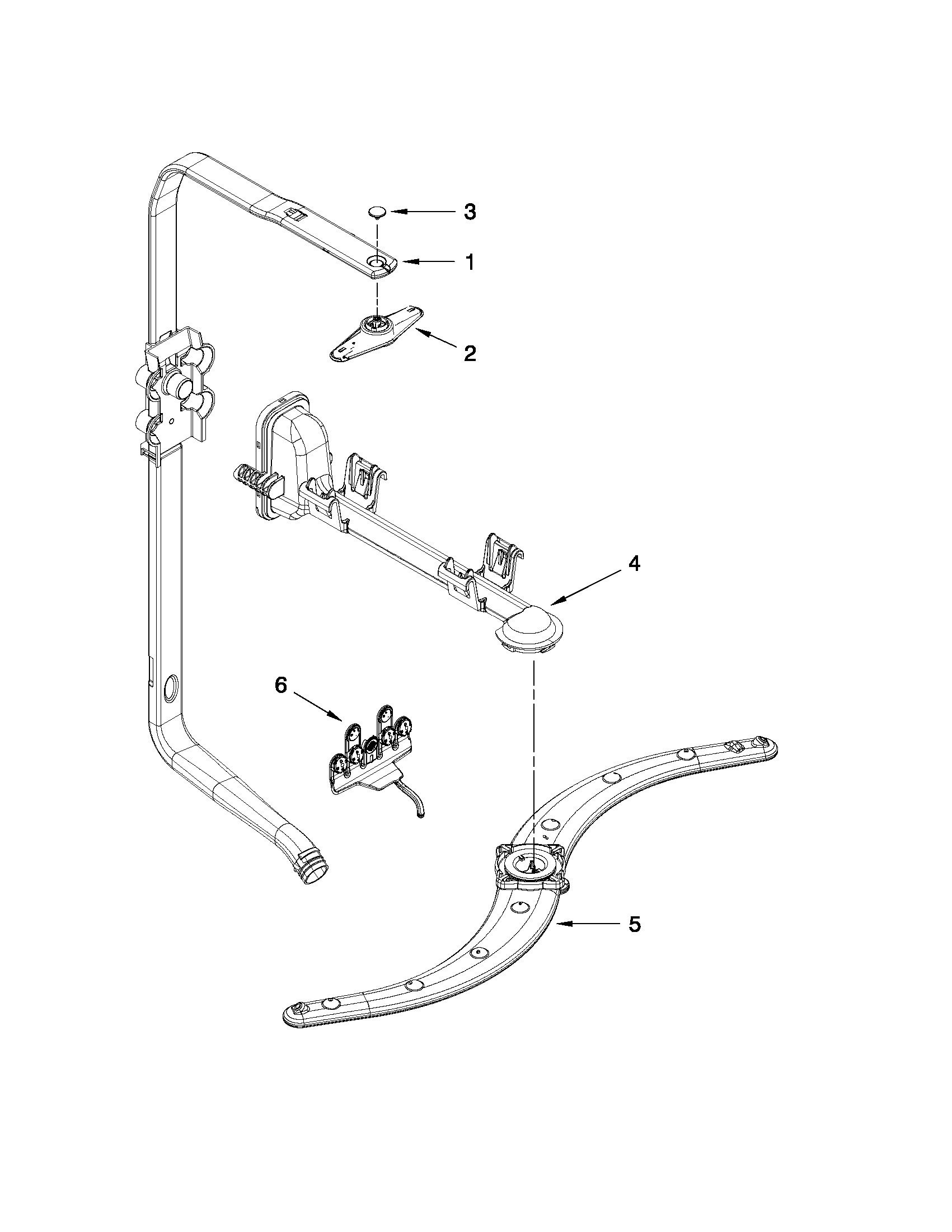 Kenmore 66213282K112 upper wash and rinse parts diagram