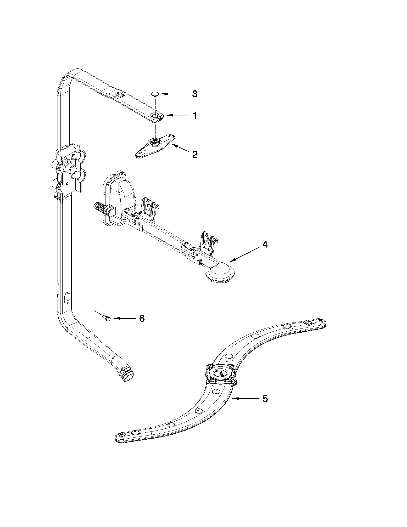 Kenmore 66513033K112 upper wash and rinse parts diagram