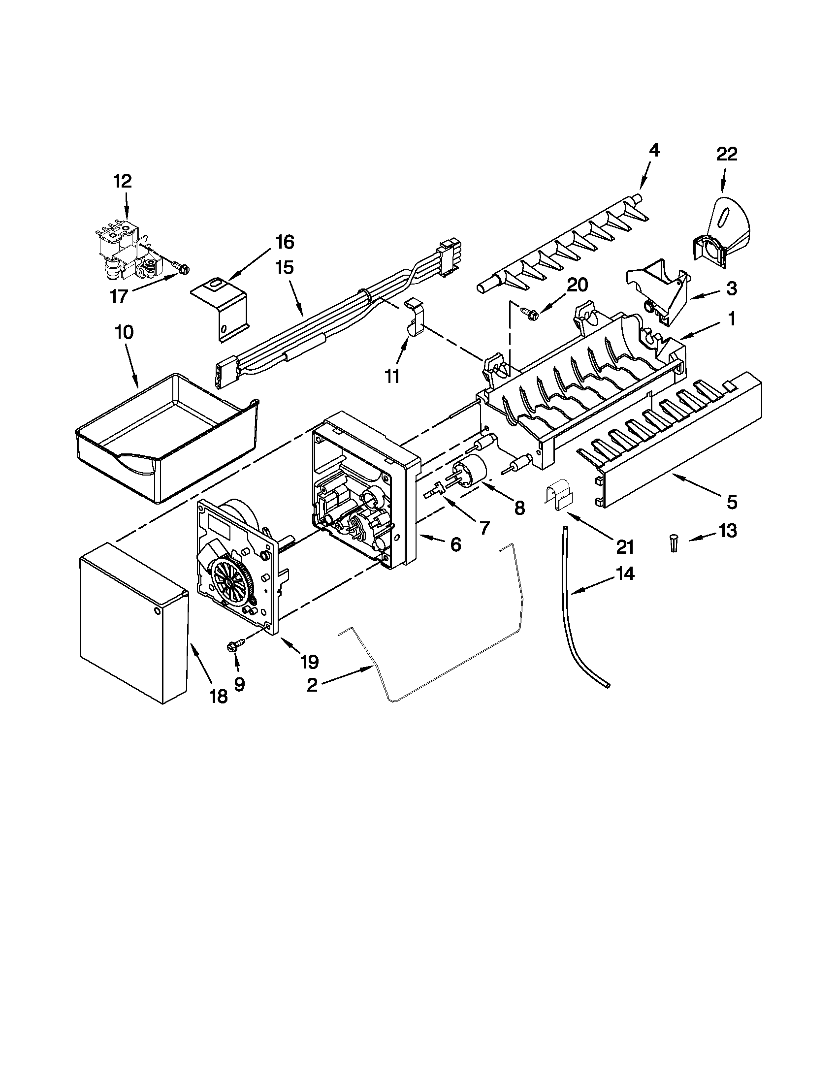 Kenmore 10672009010 icemaker parts diagram
