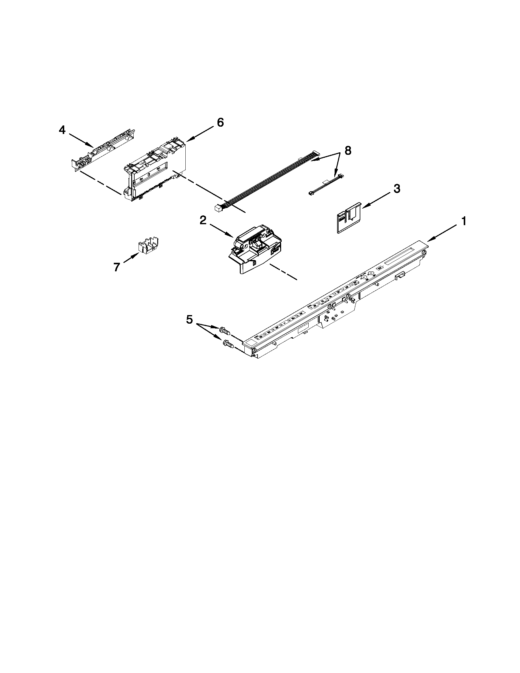 Kenmore Elite 66513963K015 control panel and latch parts diagram