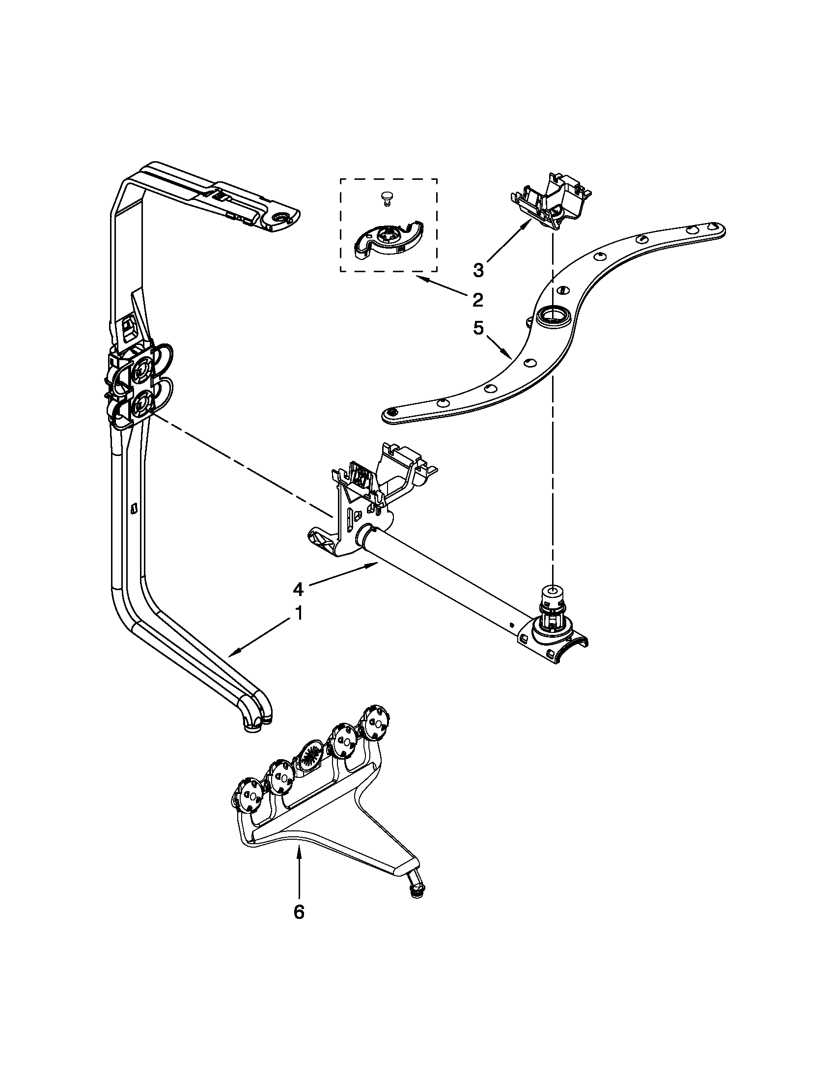 Kenmore Elite 66513963K015 upper wash and rinse parts diagram