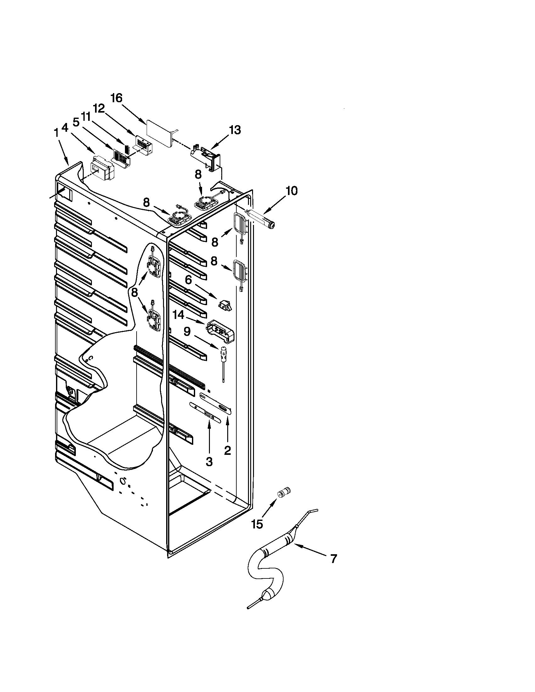 Kenmore Elite 10651153111 refrigerator liner parts diagram