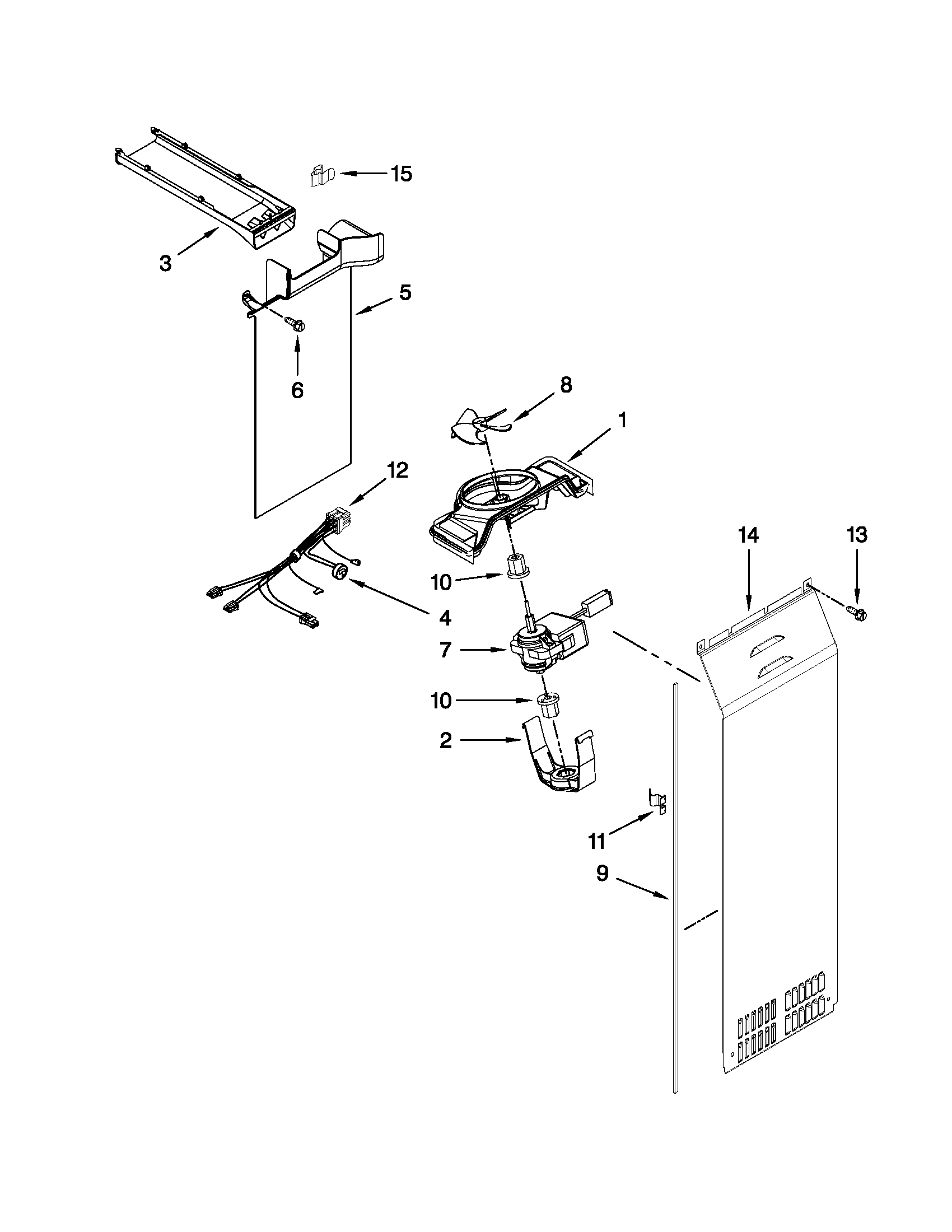 Kenmore Elite 10651153111 air flow parts diagram