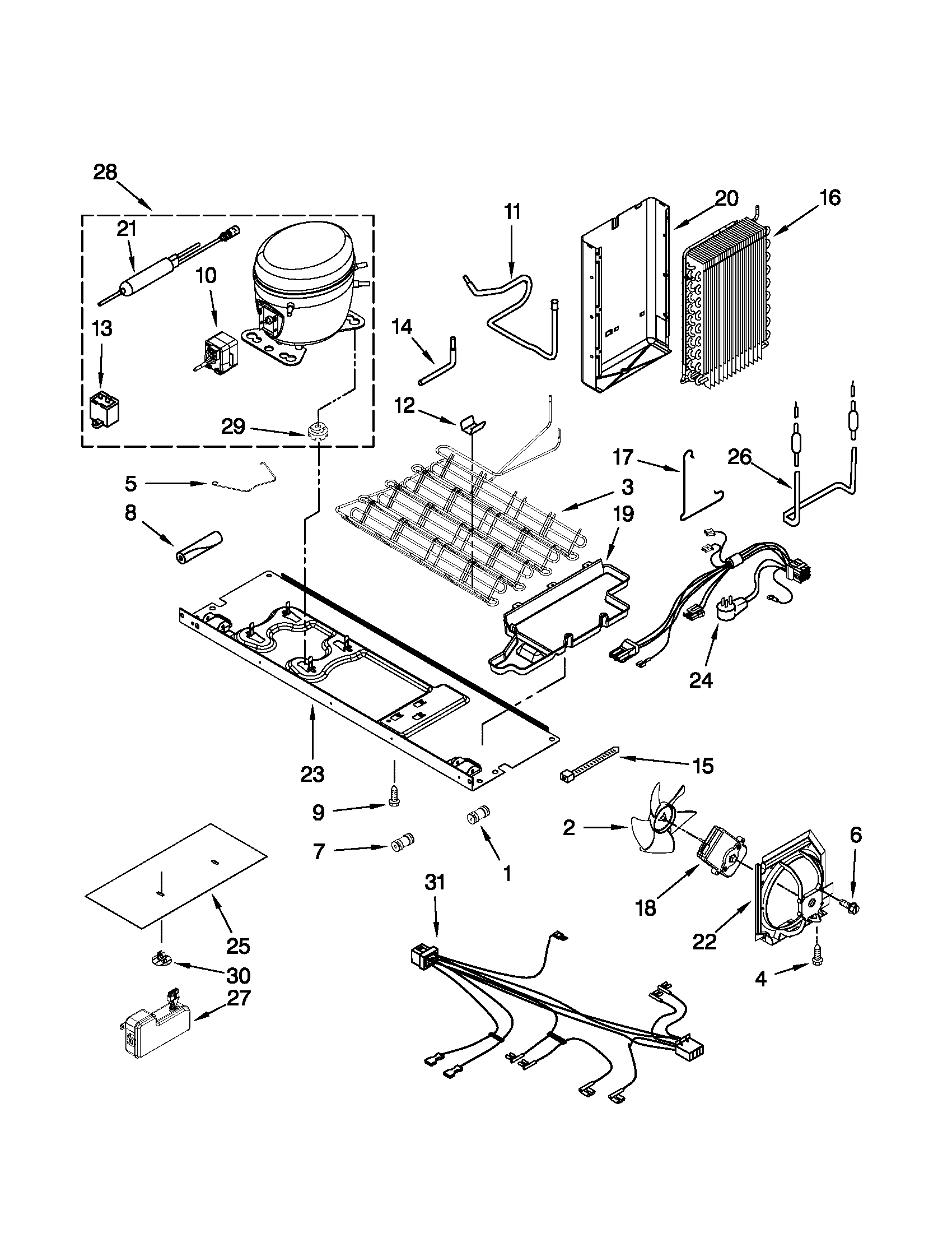 Kenmore Elite 10651153111 unit parts diagram