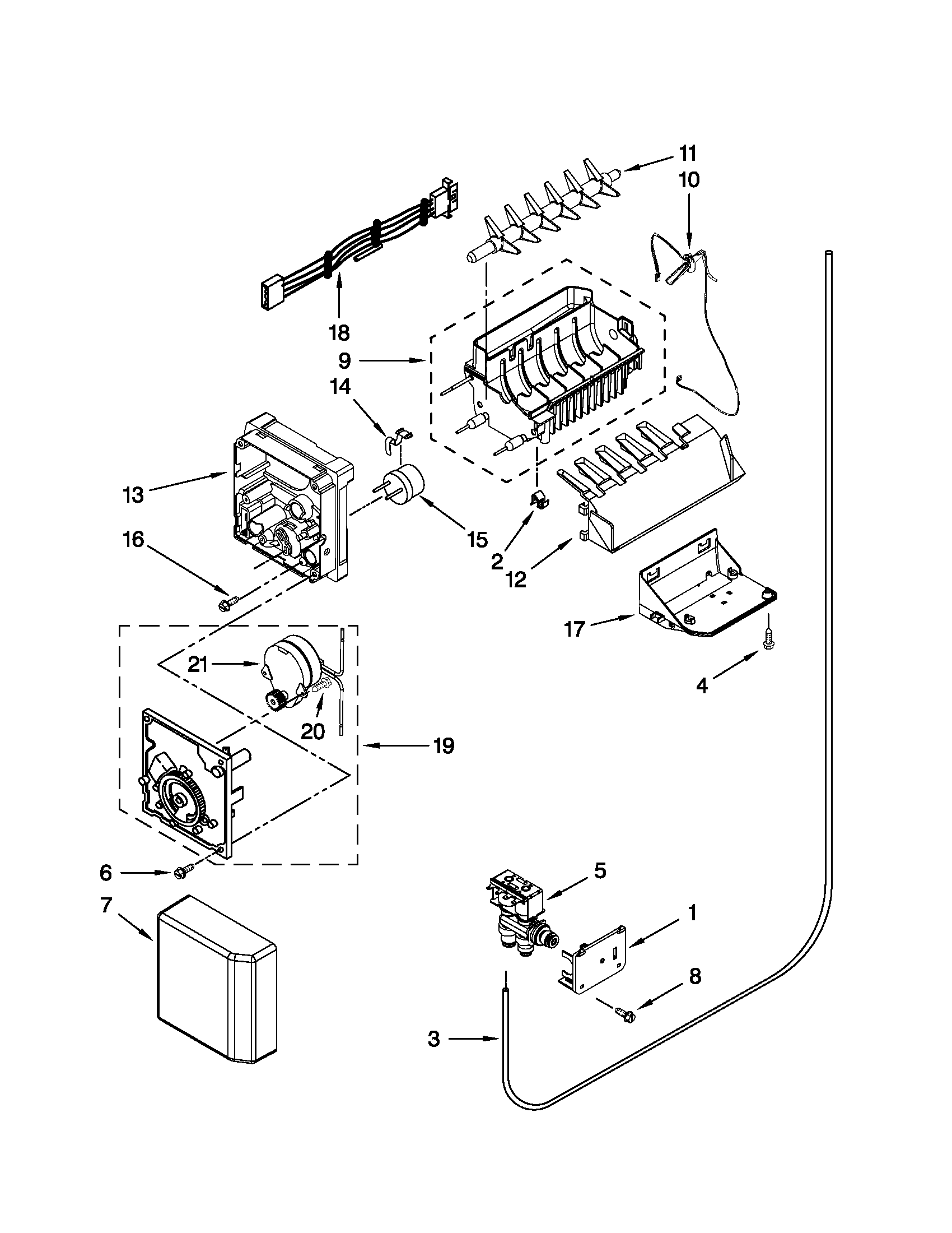 Kenmore Elite 10651182112 icemaker parts diagram