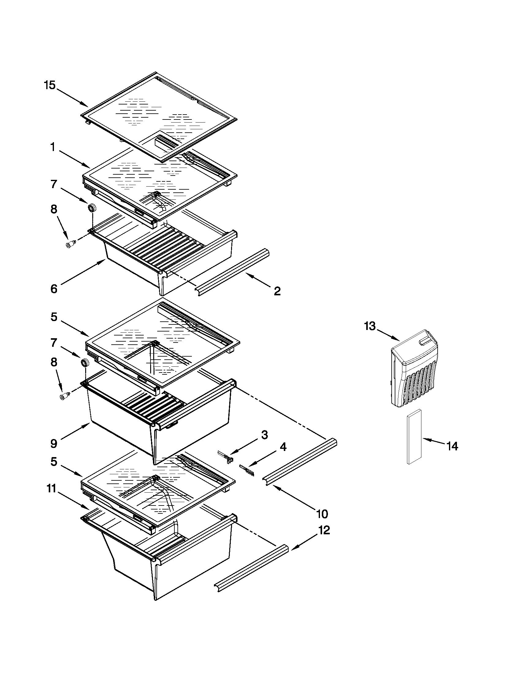 Kenmore Elite 10651143110 refrigerator shelf parts diagram