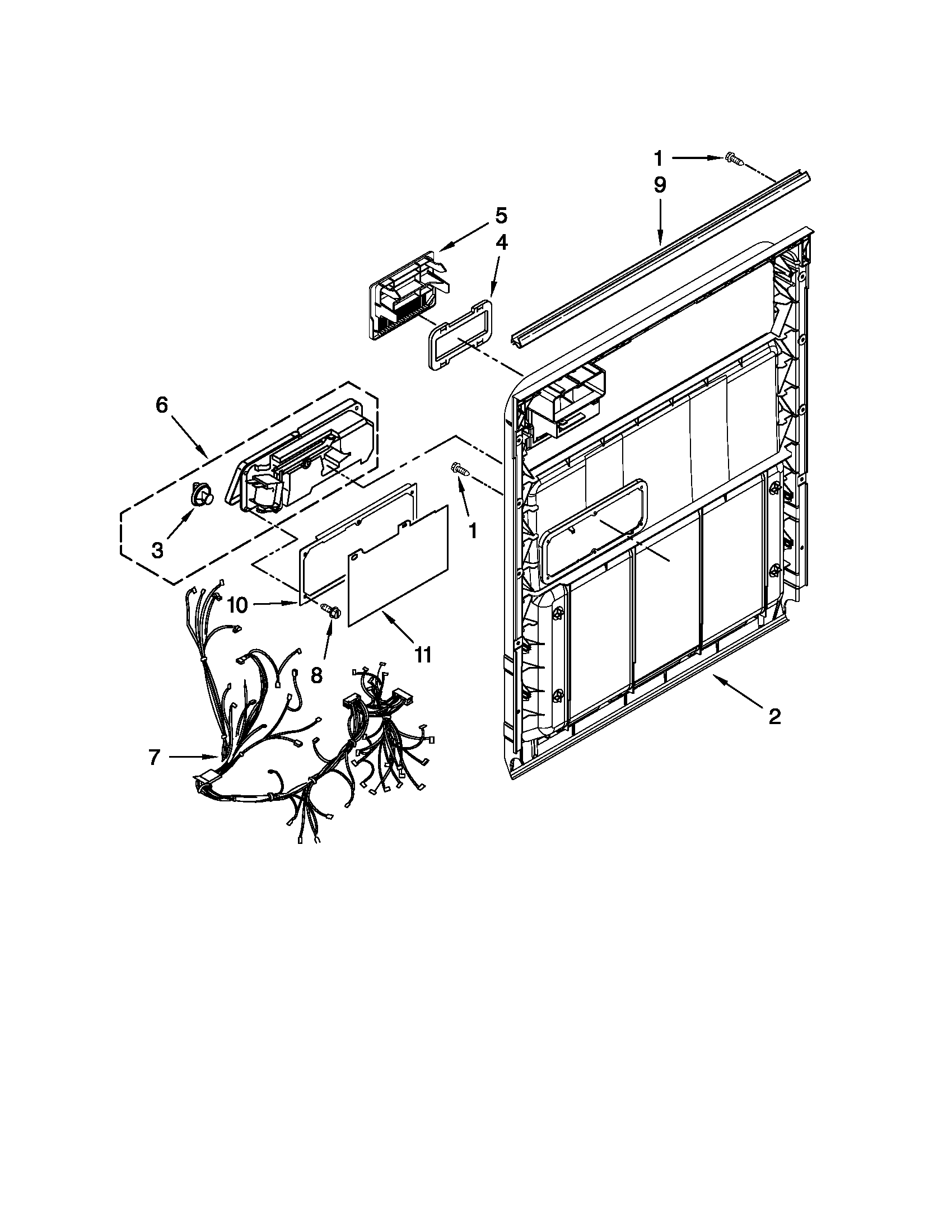 Kenmore 66515114K210 inner door parts diagram