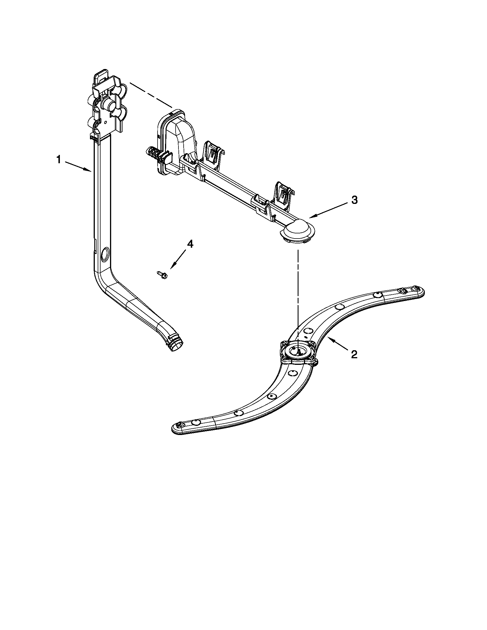 Kenmore 66515114K210 upper wash and rinse parts diagram