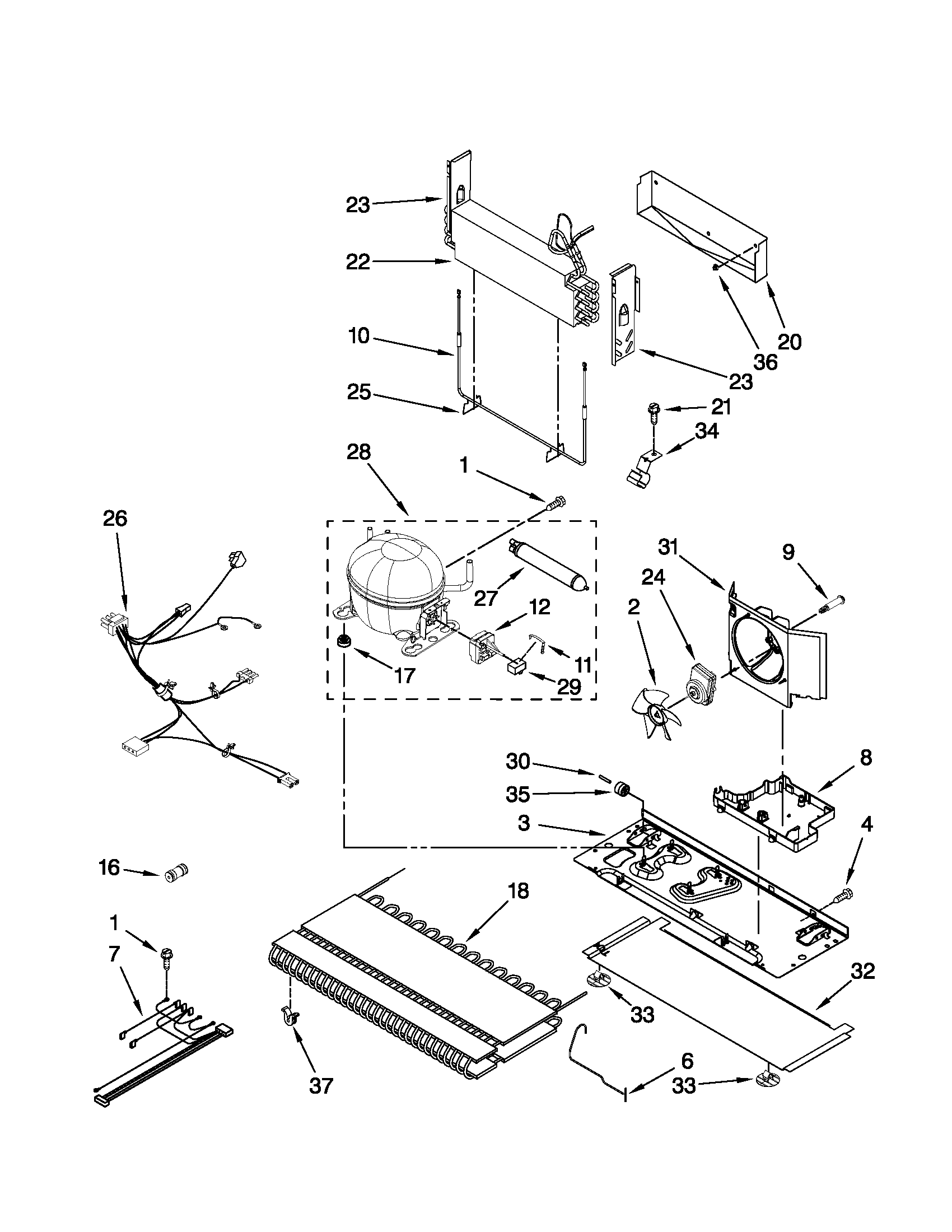 Kenmore 59679543015 unit parts diagram
