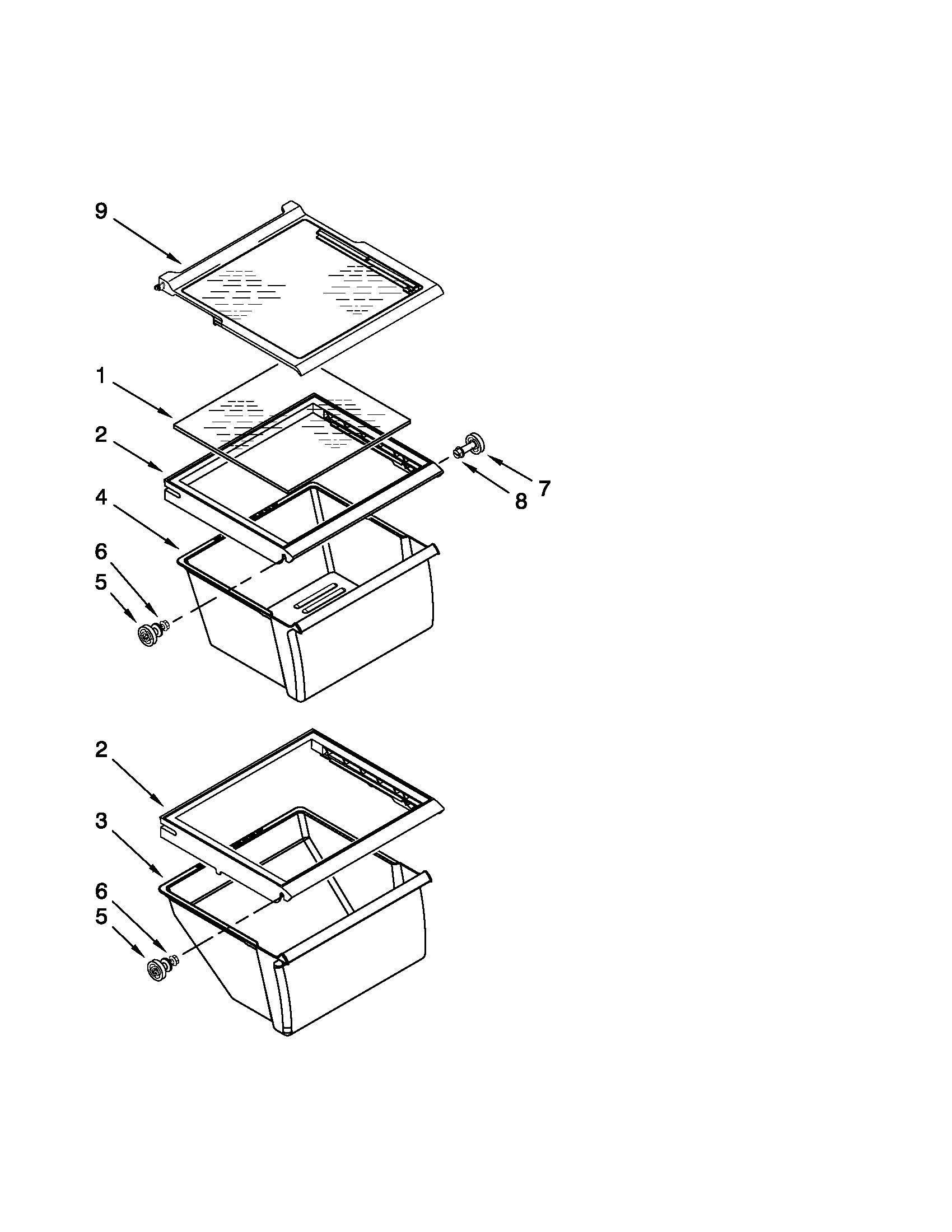 Kenmore 10650212011 refrigerator shelf parts diagram
