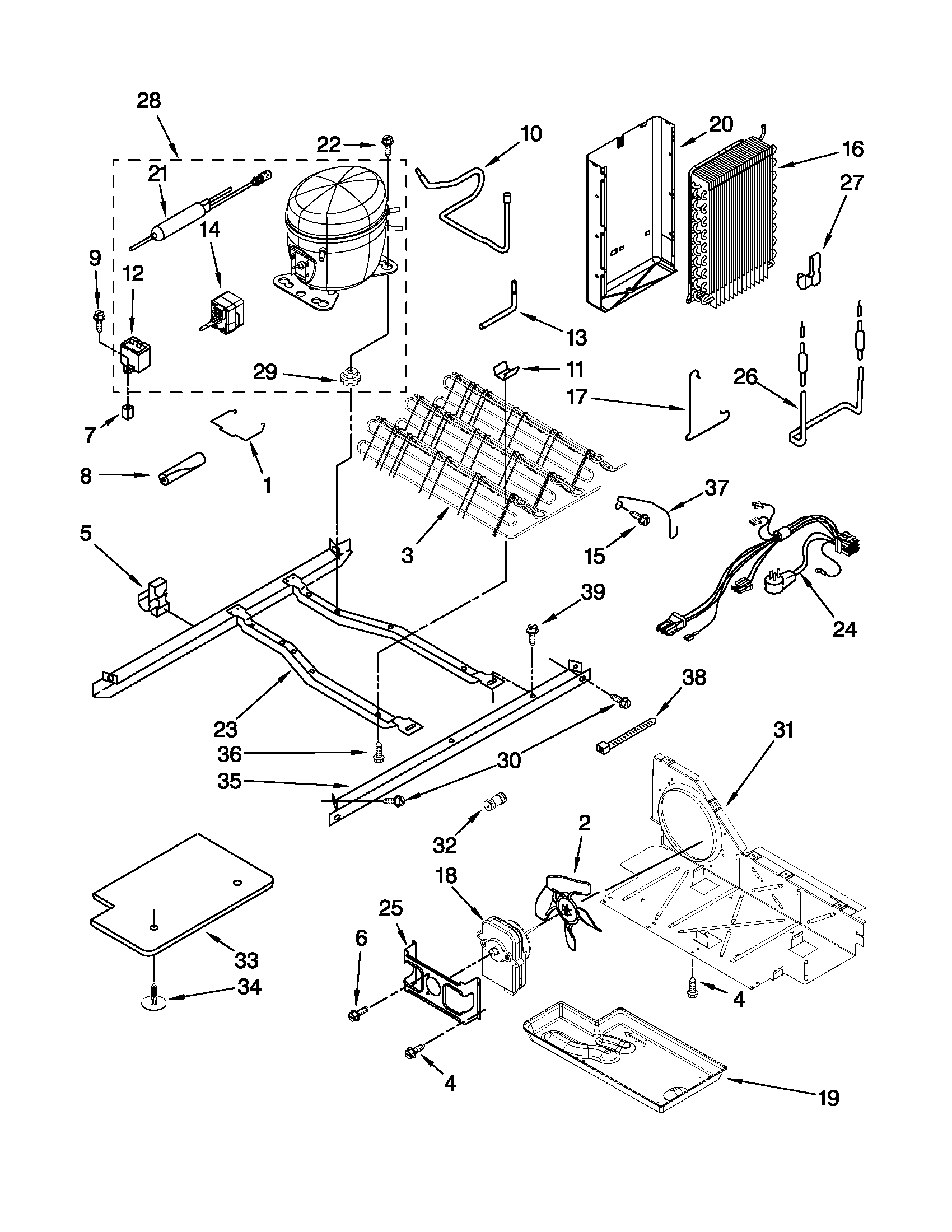 Kenmore 10650212011 unit parts diagram