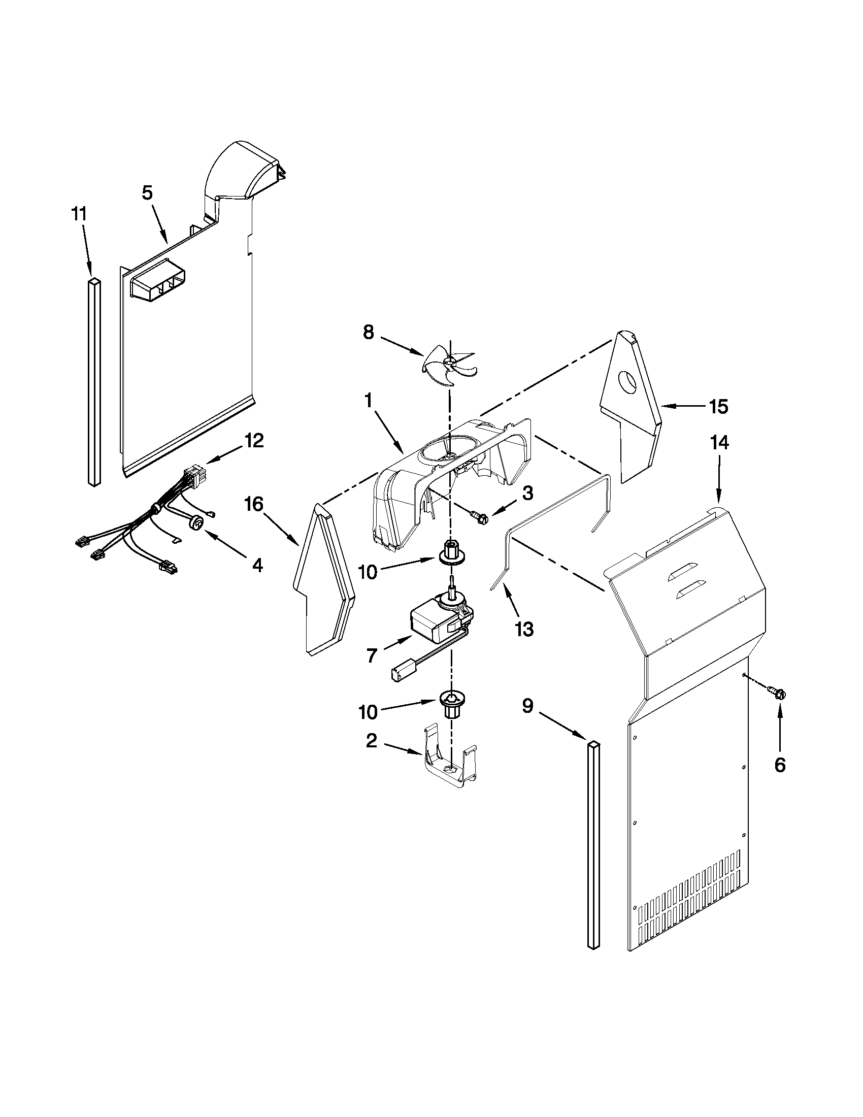 Kenmore 10650212011 air flow parts diagram