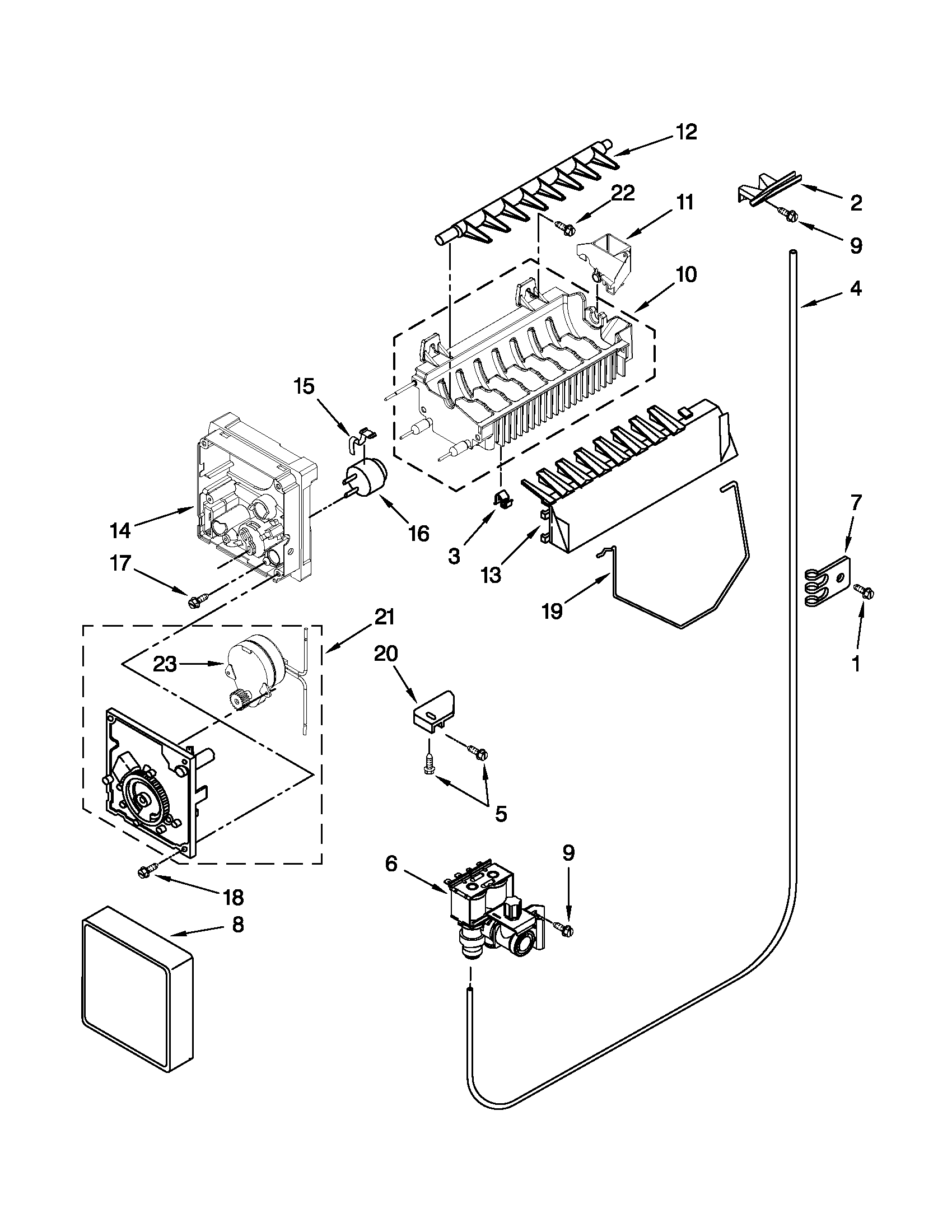 Kenmore 10650212011 icemaker parts diagram