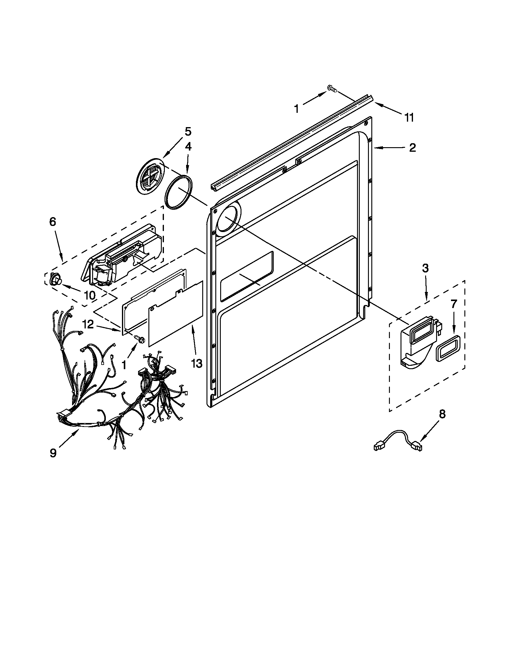 Kenmore 66513744K604 inner door parts diagram