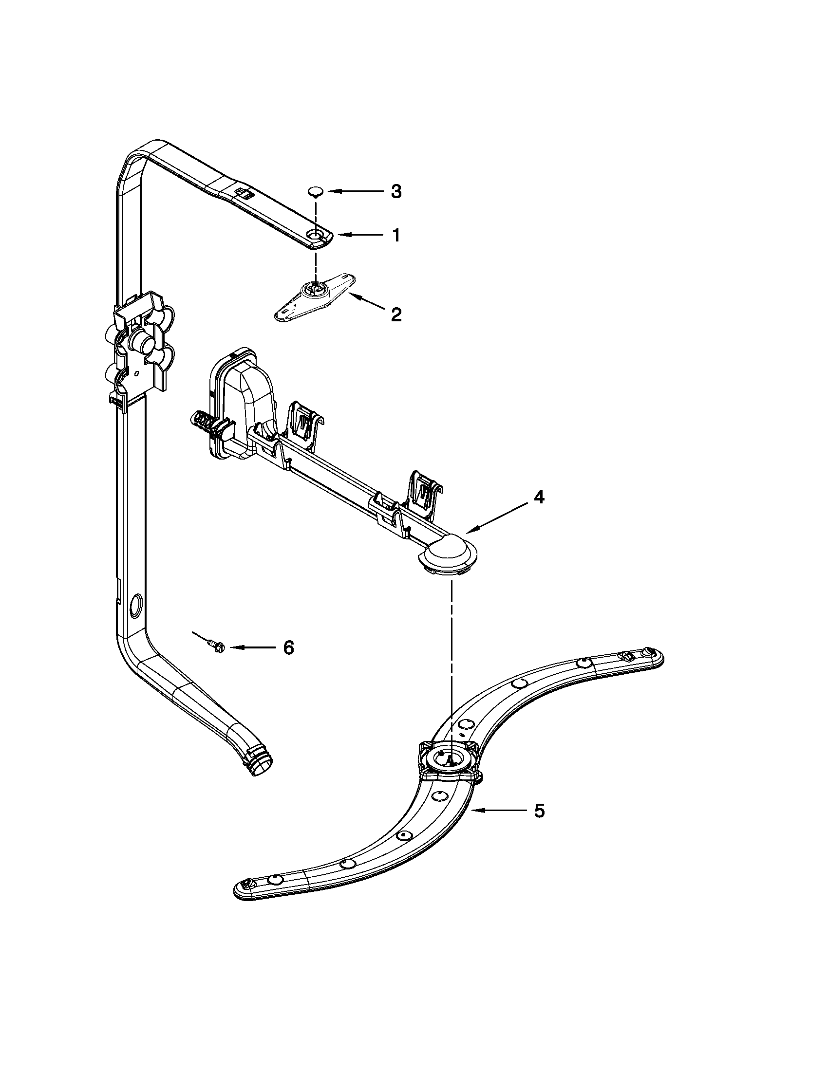 Kenmore 66513033K110 upper wash and rinse parts diagram